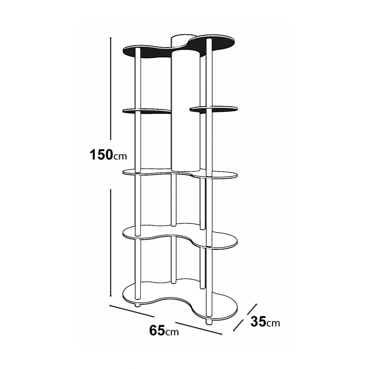 Lampadar KS-11113, nuc, MDF/hârtie,PVC, 65x150 cm