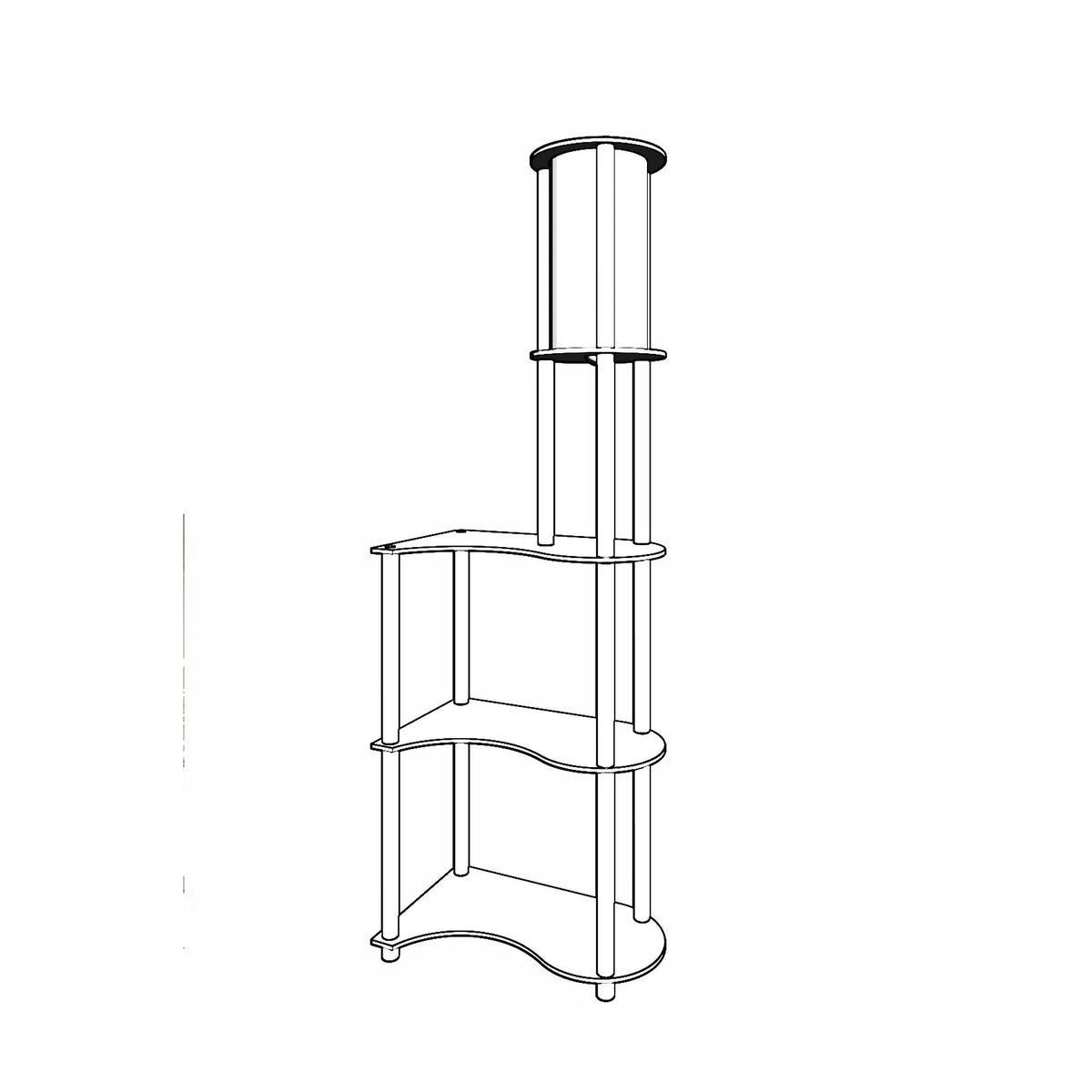 Lampadar KS-11117, nuc, MDF/hârtie,PVC, 50x140 cm