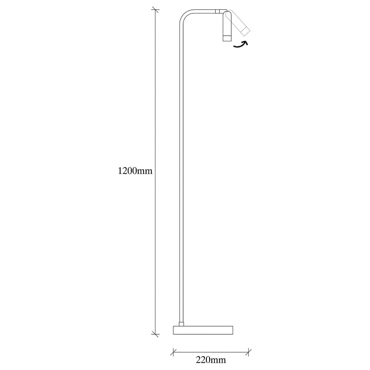 Lampadar UGUR-6051, negru, metal, 3x120 cm