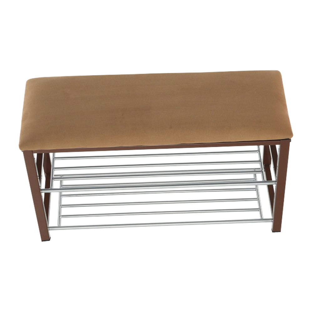 Pantofar LANGELLA, bej/crom, stofa clasica/metal, 81x31x49 cm
