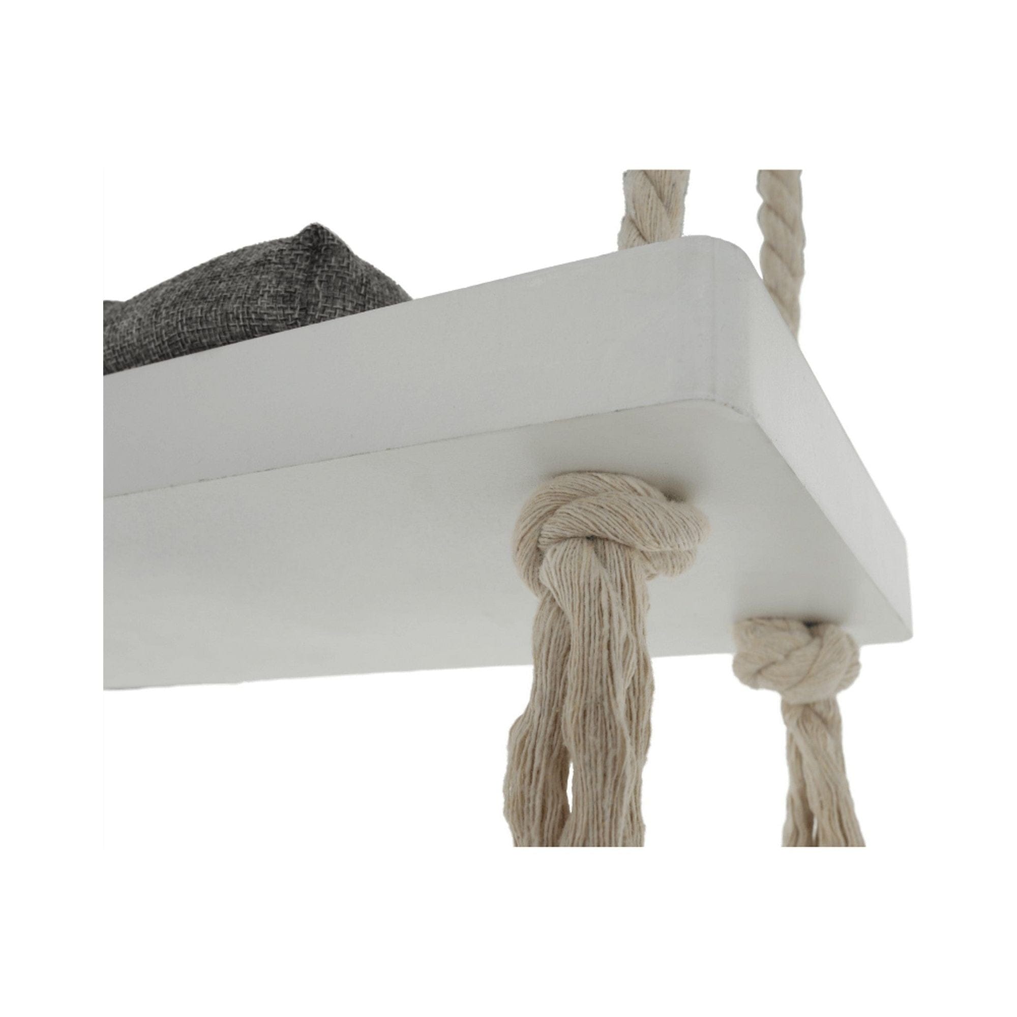 Leagan copii SVING, bej/alb, lemn/franghie, 50x18x3 cm