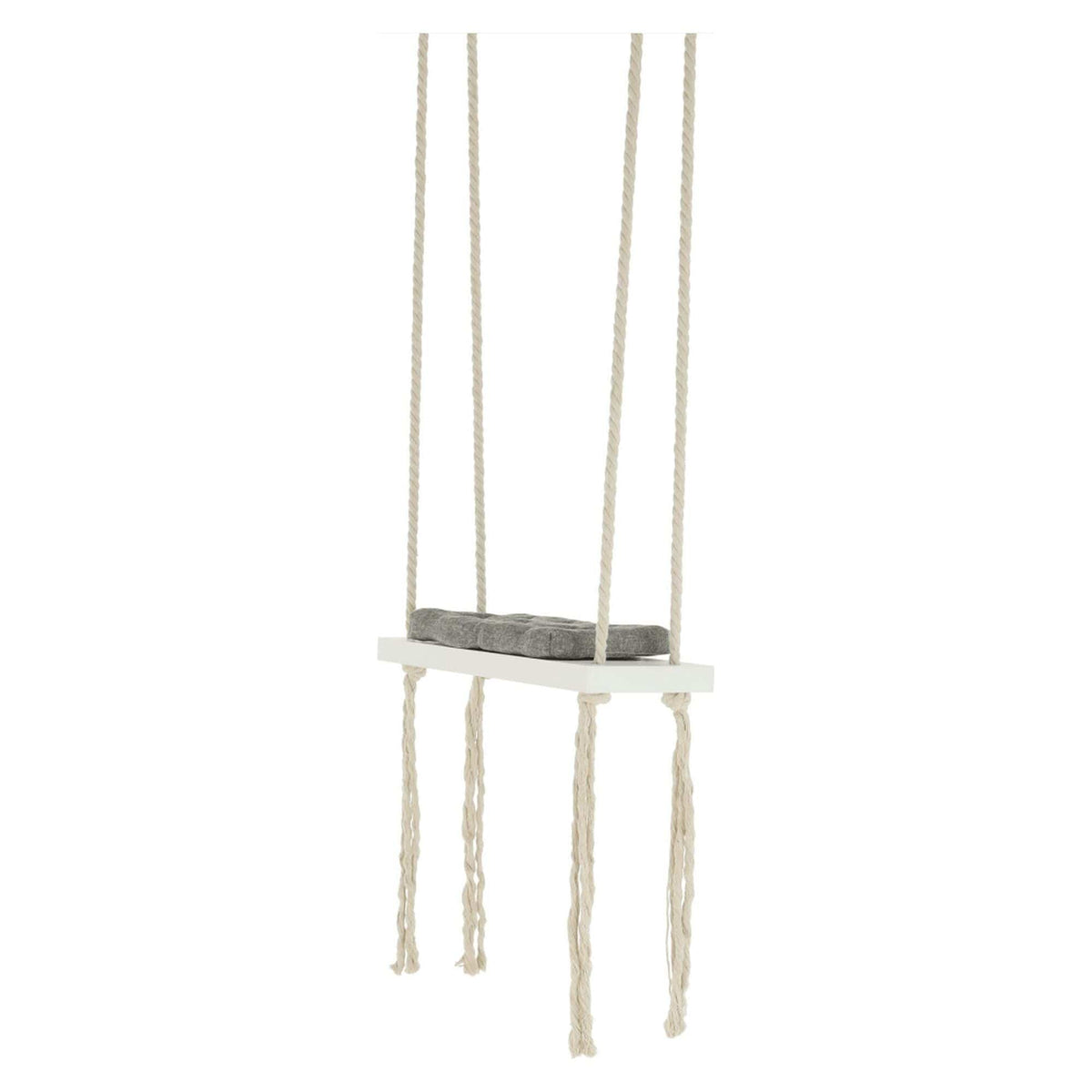 Leagan copii SVING, bej/alb, lemn/franghie, 50x18x3 cm