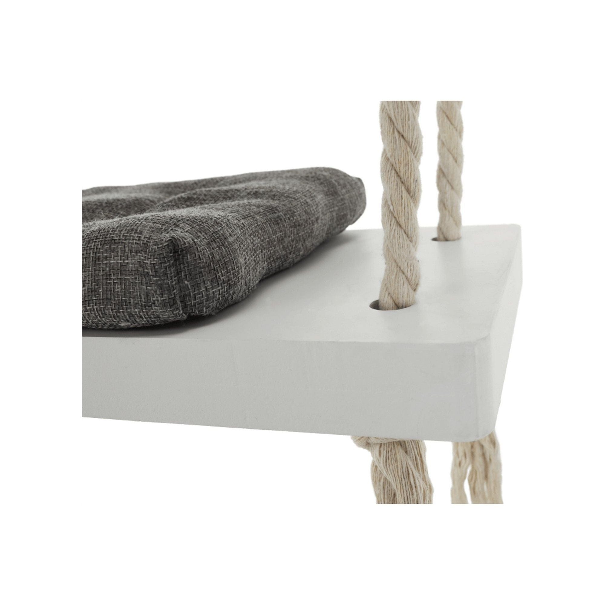 Leagan copii SVING, bej/alb, lemn/franghie, 50x18x3 cm