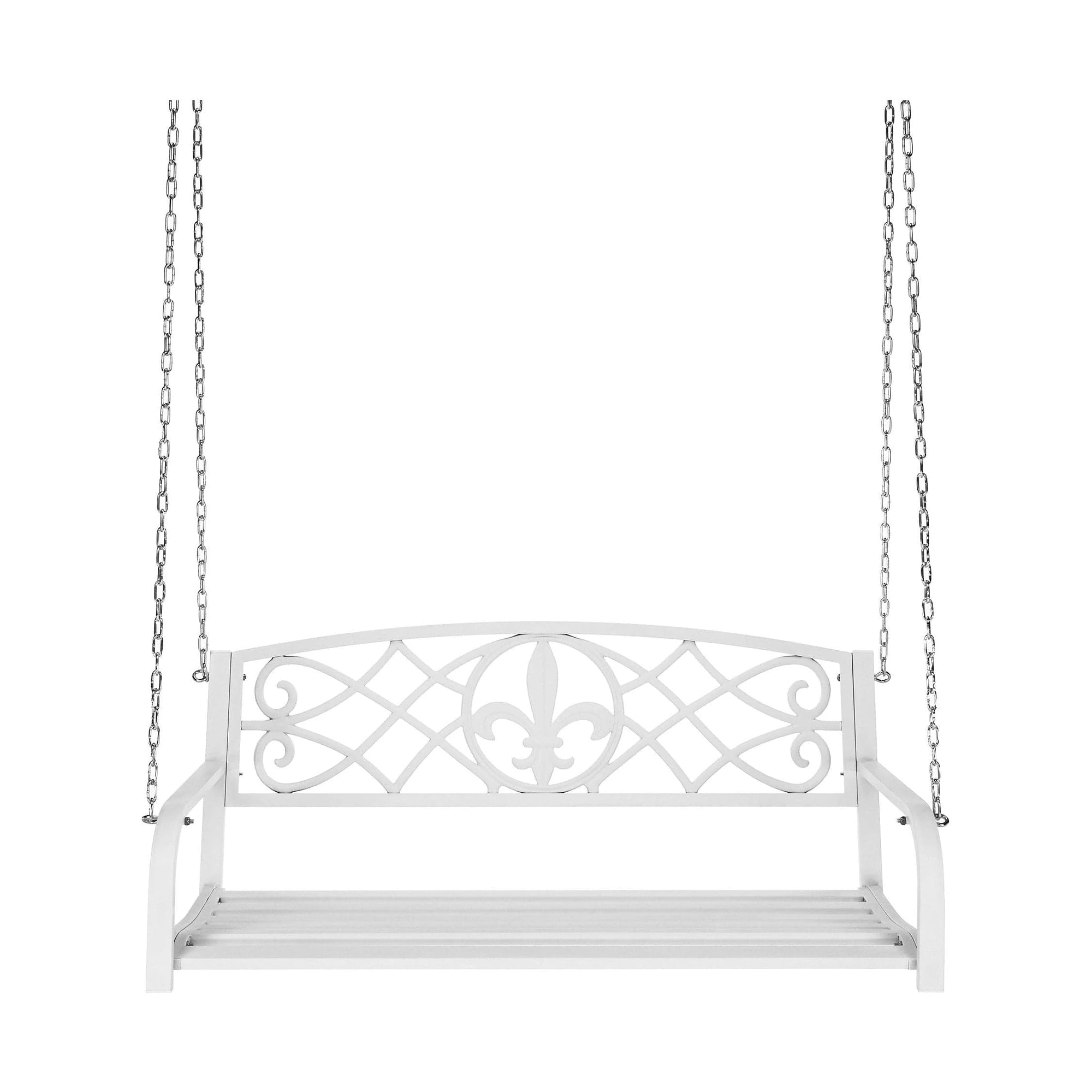 Leagan gradina ABEA, alb, metal, 127x56x52 cm