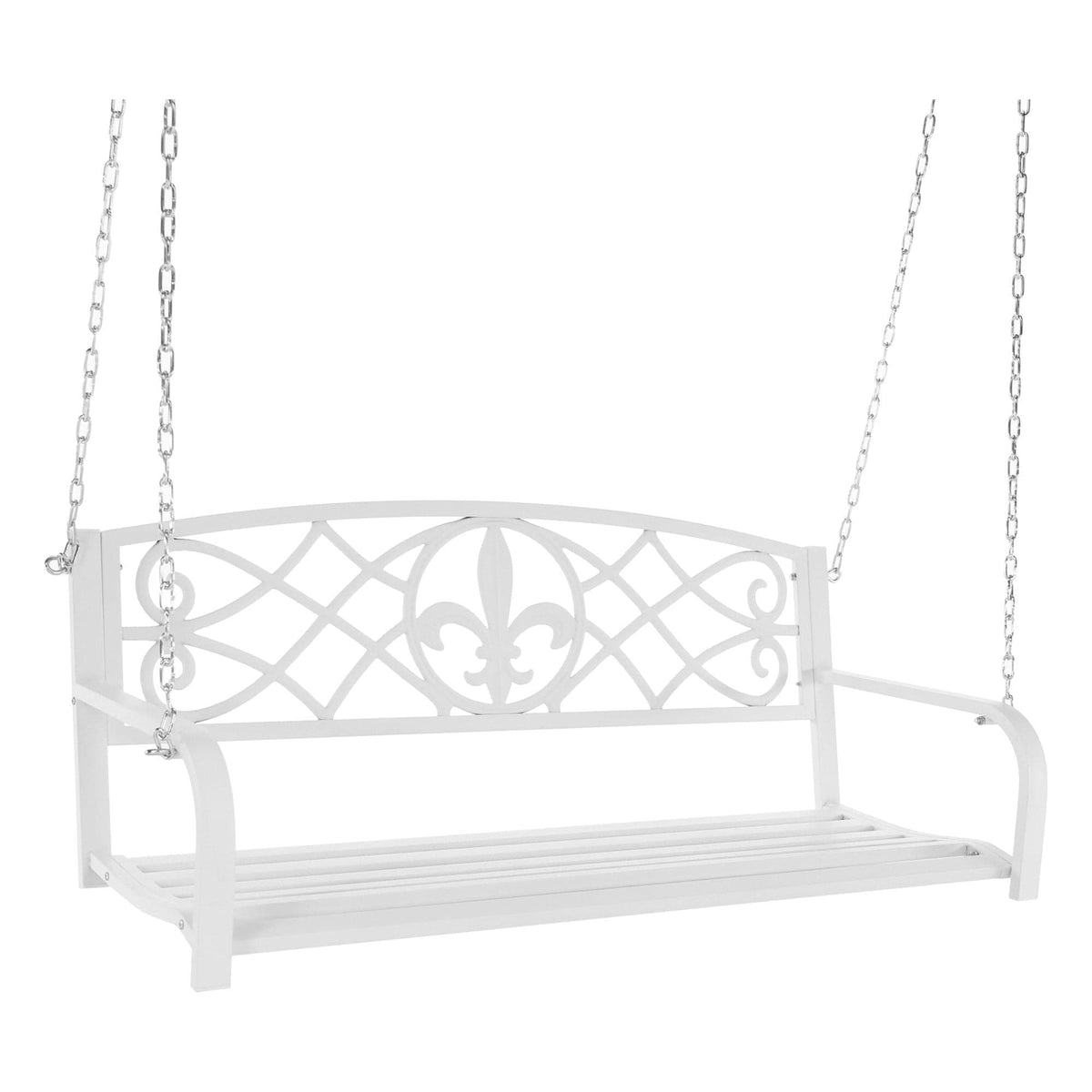 Leagan gradina ABEA, alb, metal, 127x56x52 cm