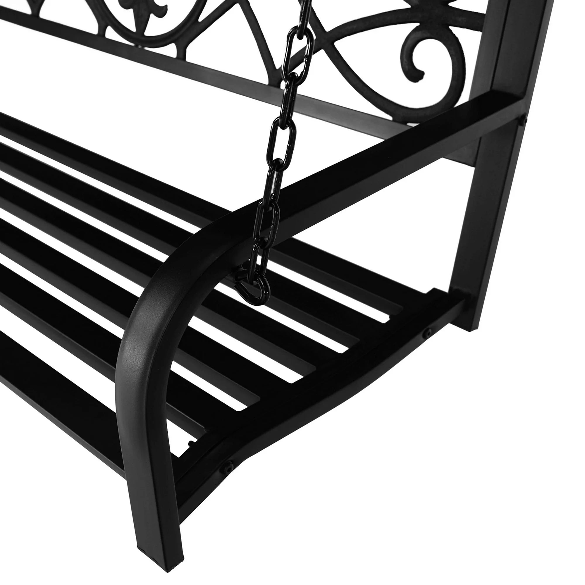 Leagan gradina ABEA, negru, otel, 127x56x52 cm