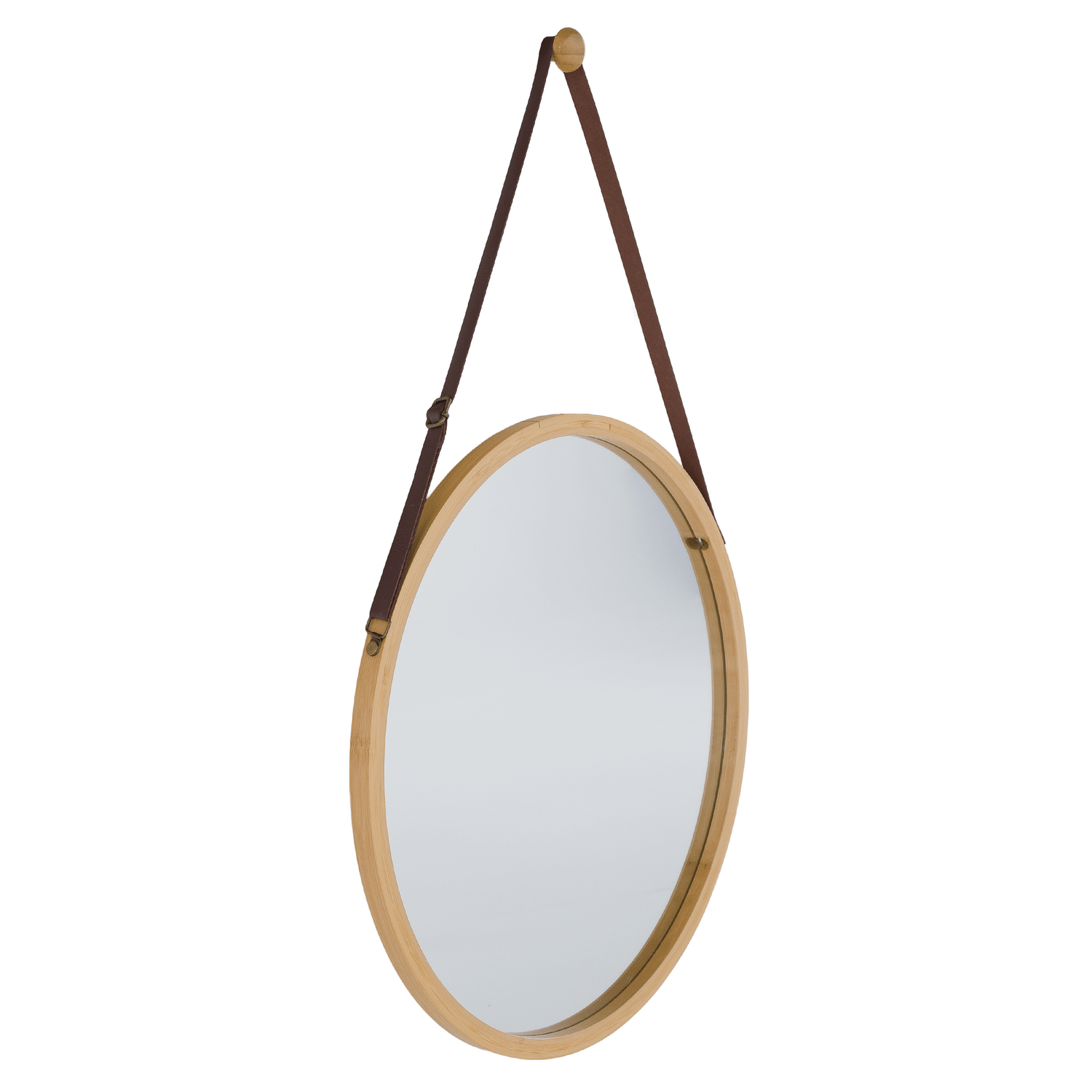 Oglinda LEMI 1, bambus natural, lemn de bambus, 45x2x45 cm