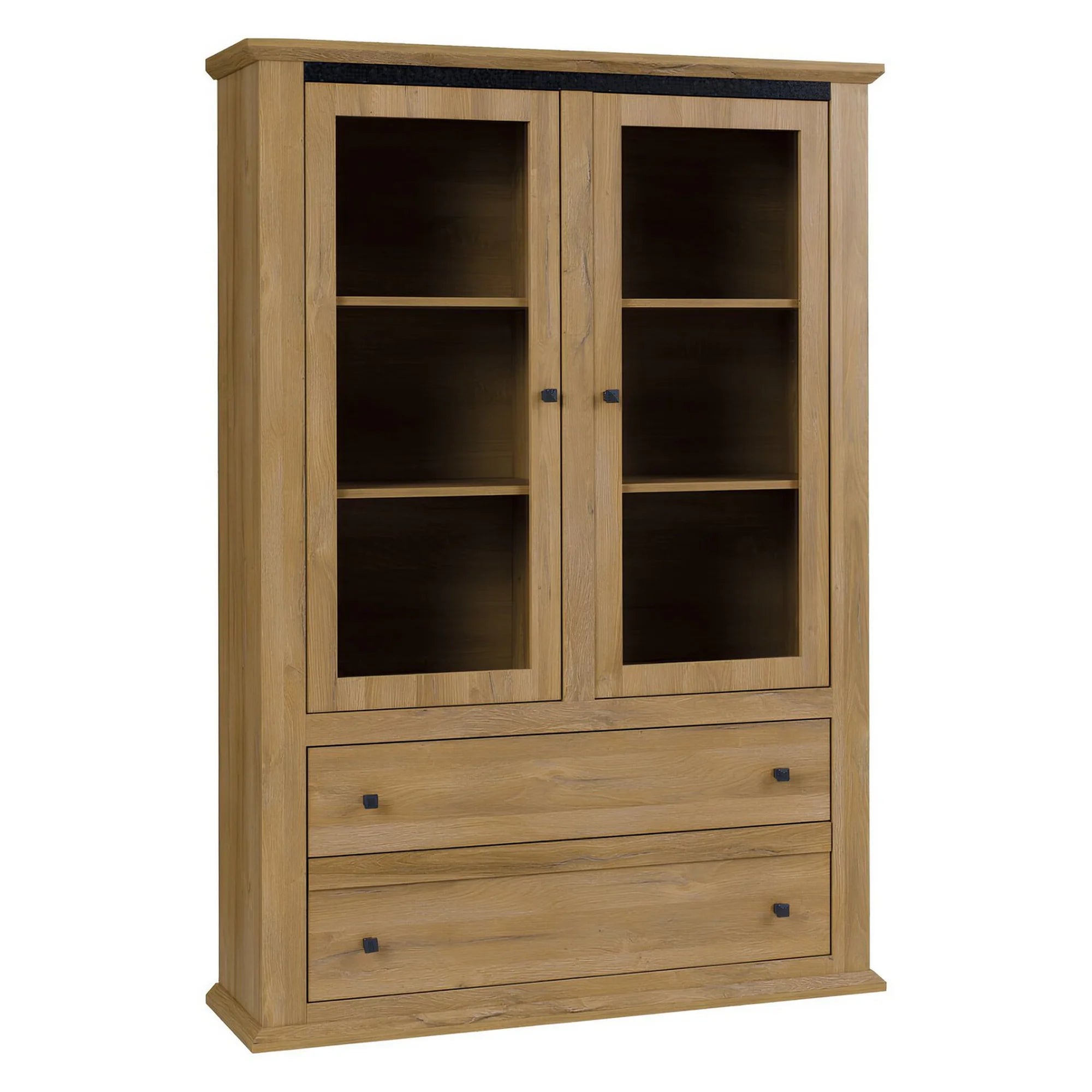 Vitrina LEON MZ5, stejar, PAL laminat, 125x40x180 cm