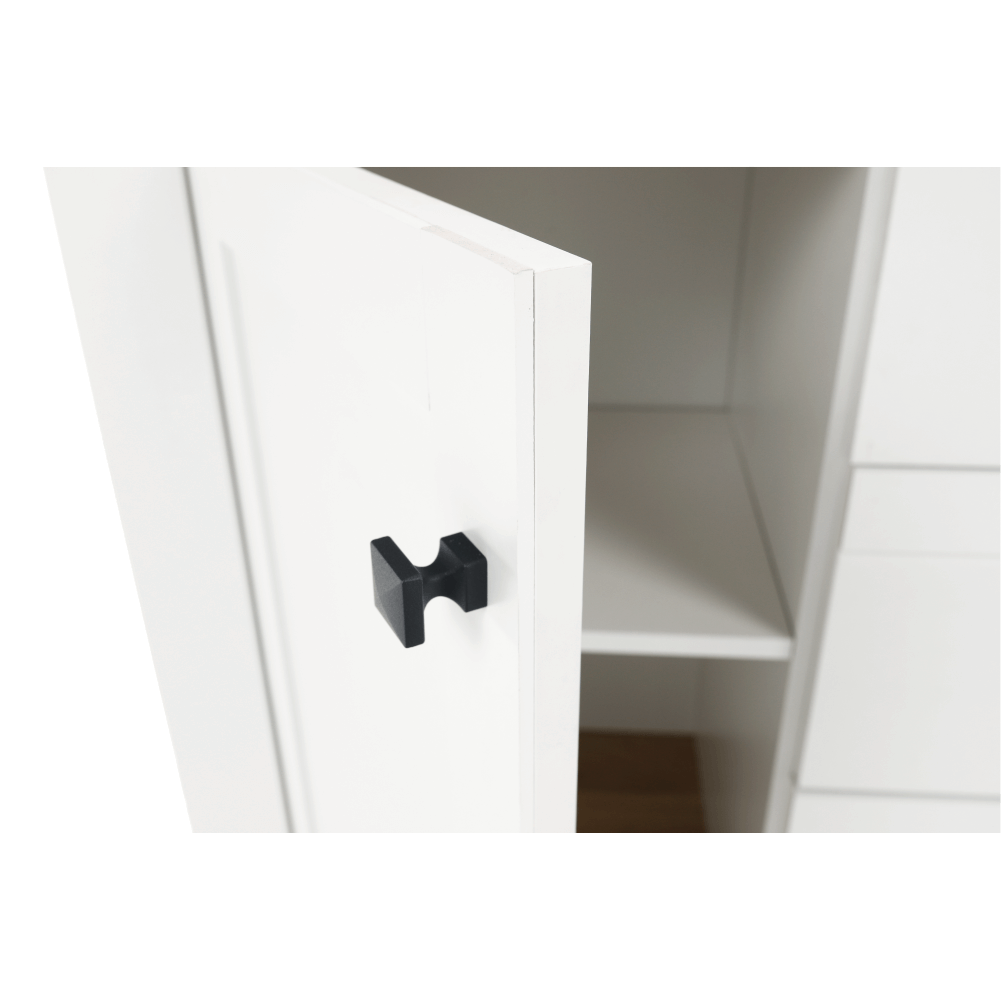 Comoda LEON MZ11, DTD laminat, alb/stejar grand, 140x45x87 cm