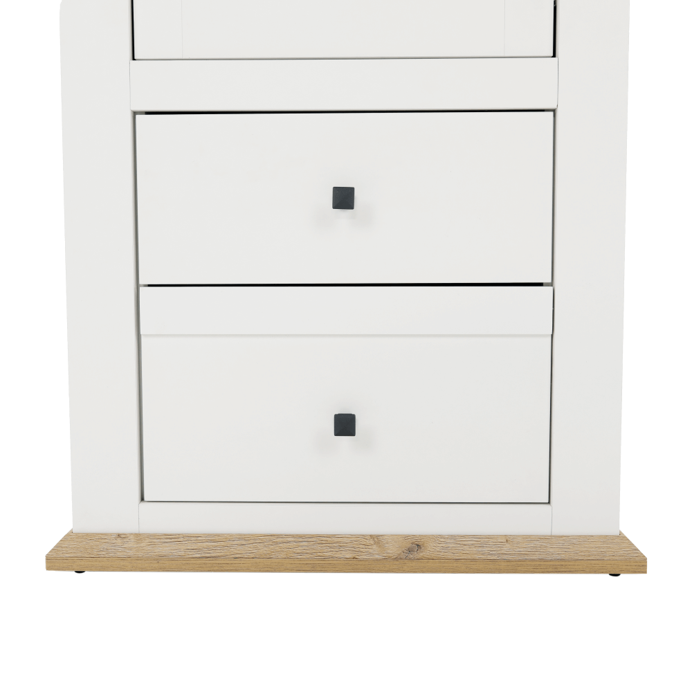 Vitrina LEON MZ4, alb/stejar deschis, PAL laminat, 70x40x200 cm