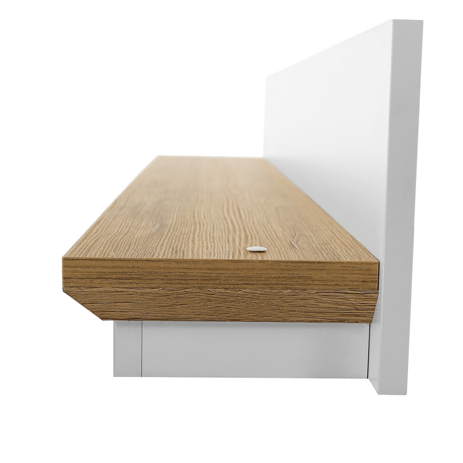 Raft LEON, stejar grand/alb, DTD laminat, 120x19x20 cm