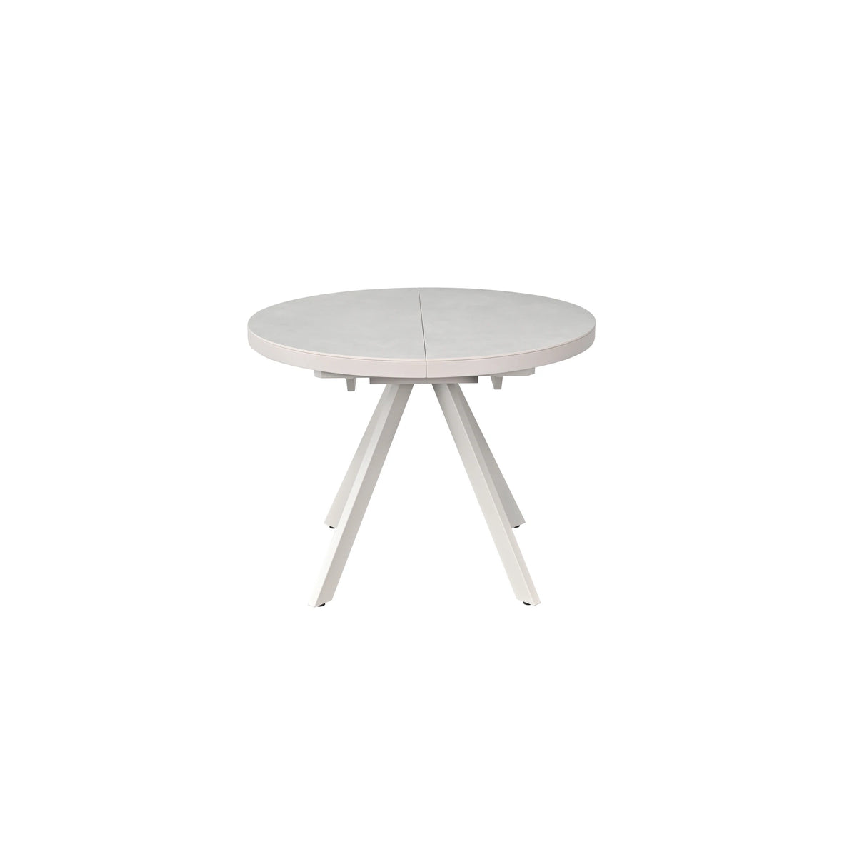 Masa extensibila LIBRA, grej cu efect de piatra travertin, ceramica/metal, 100/130x100x75 cm