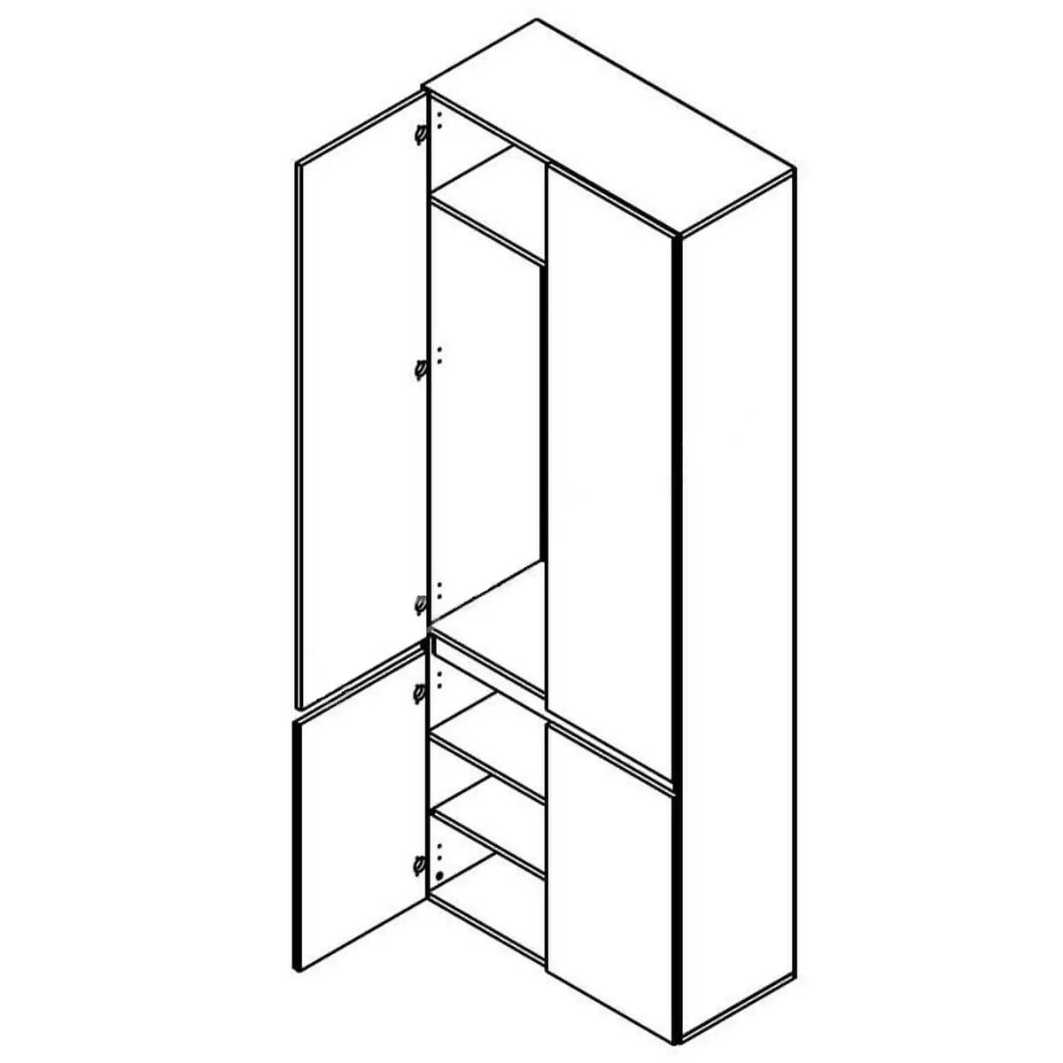 Mobilier hol LONDON, casmir/gri antracit, PAL, 217x38x220 cm