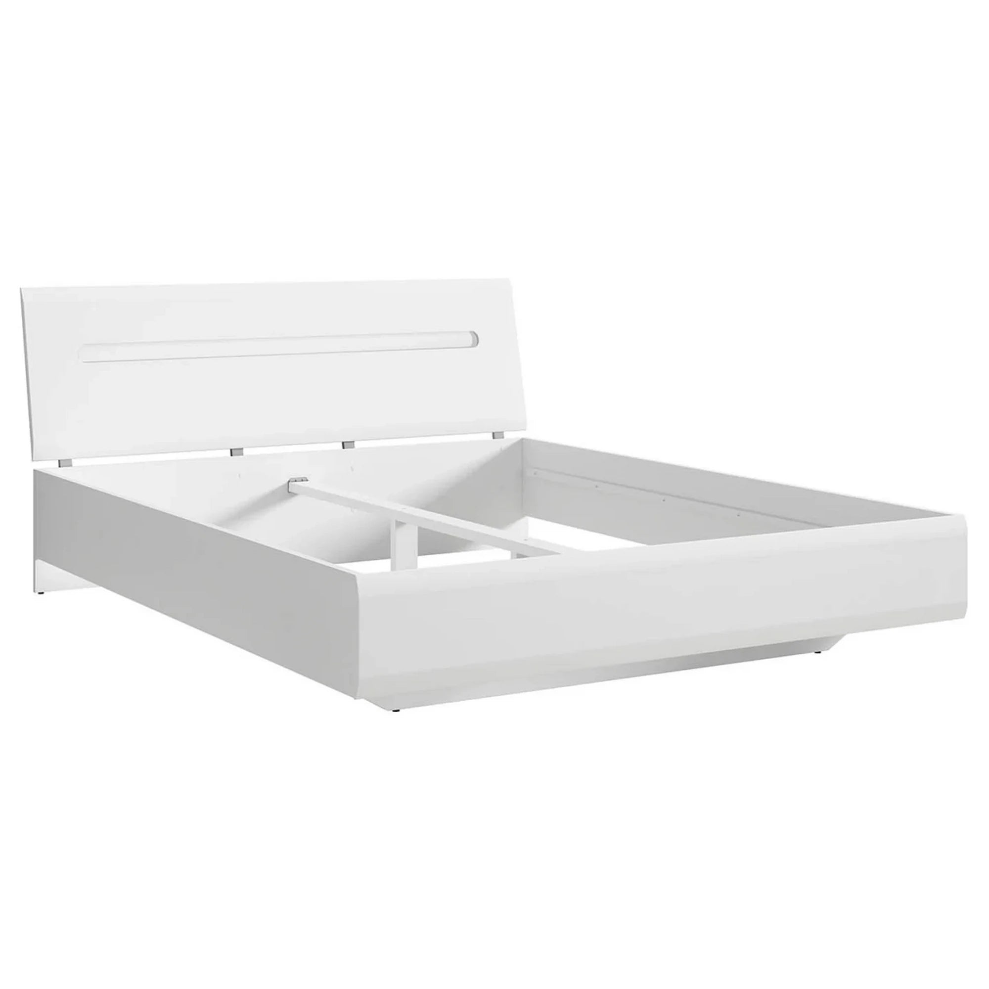 Set dormitor AZTECA TRIO, alb, pat 160x200, dulap cu 3 usi si comoda