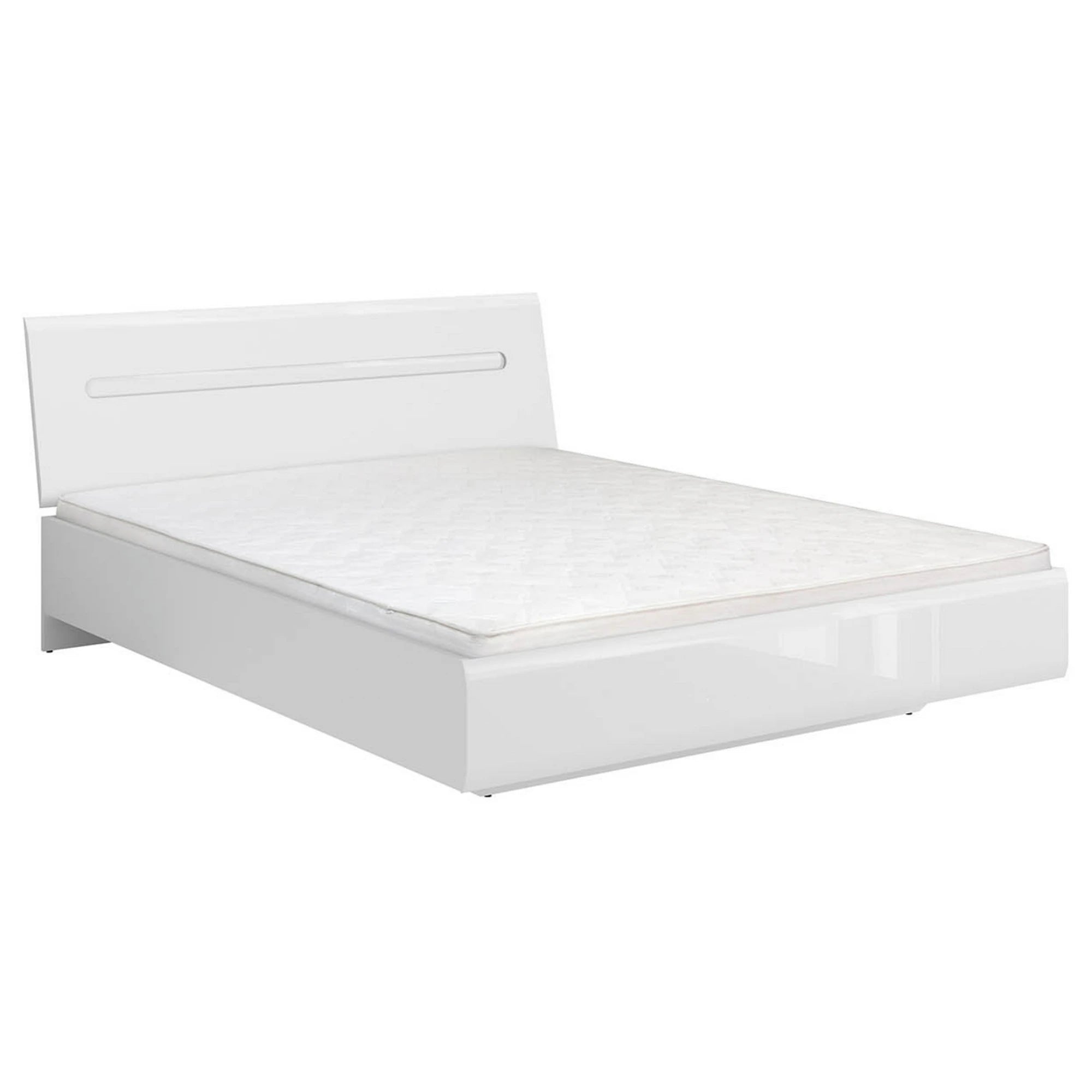 Set dormitor AZTECA TRIO, alb, pat 160x200, dulap cu 3 usi si comoda