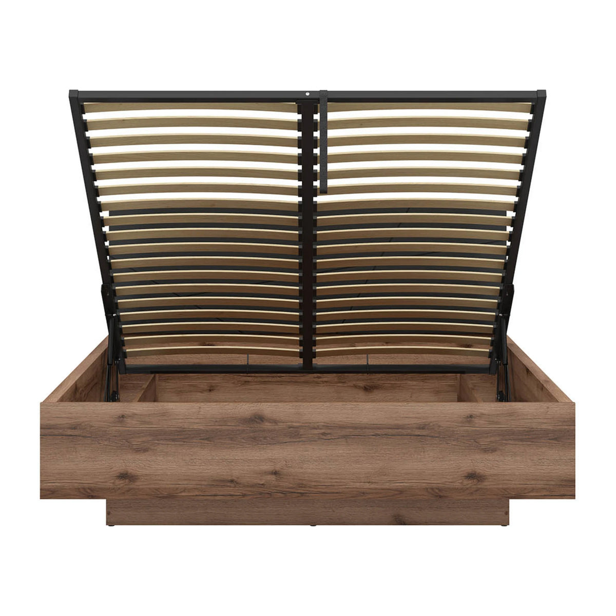 Set dormitor FORN, stejar inchis/negru mat, pat 160x200, dulap cu 3 usi si 2 noptiere