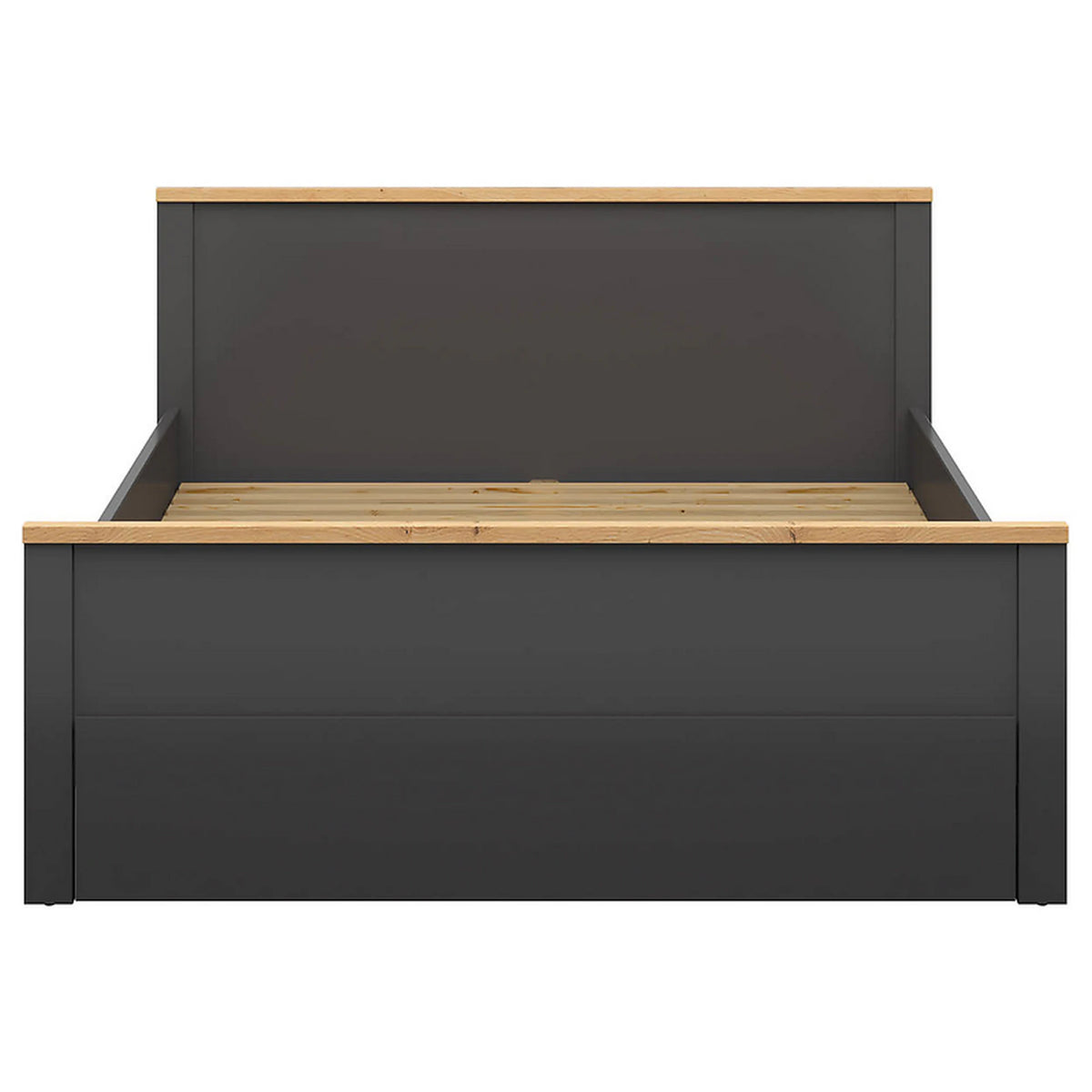 Cadru pat HESEN 160x200, gri grafit/stejar artisan, PAL