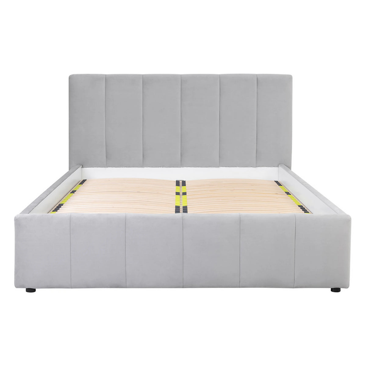Cadru pat LONES 160x200, stofa catifelata gri deschis - Bluvel 03