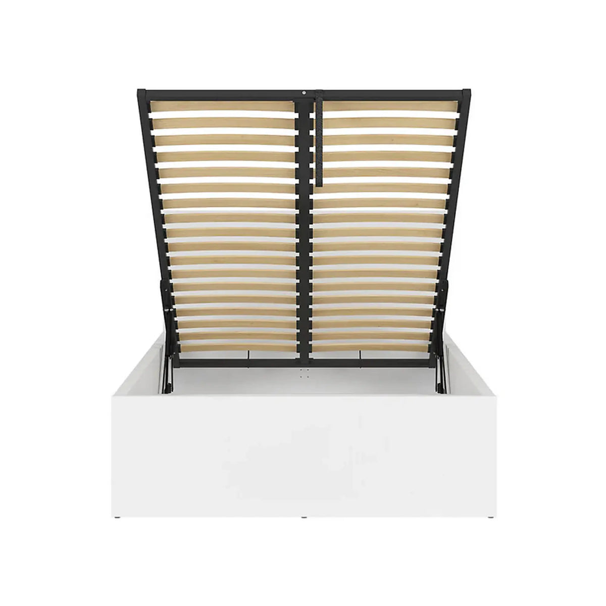 Pat TETRIX 120x200, alb lucios, PAL laminat, cu somiera si lada depozitare