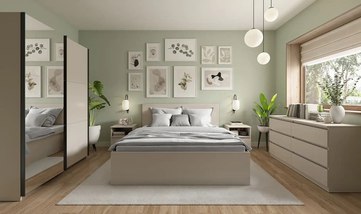 Pat TETRIX 160x200, casmir, PAL, cu somiera si spatiu depozitare