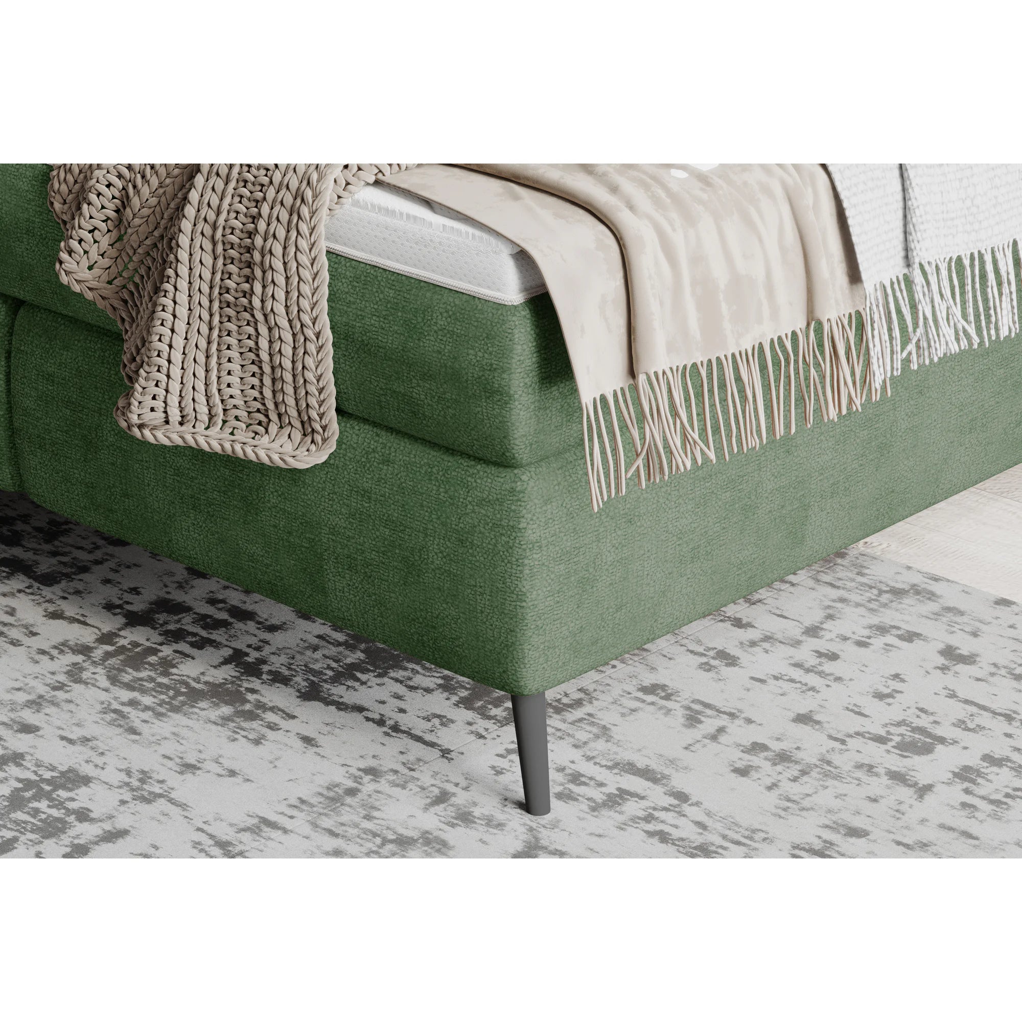 Pat boxspring LUCIO 160x200, personalizabil materiale Gama Premium, cu saltele si topper
