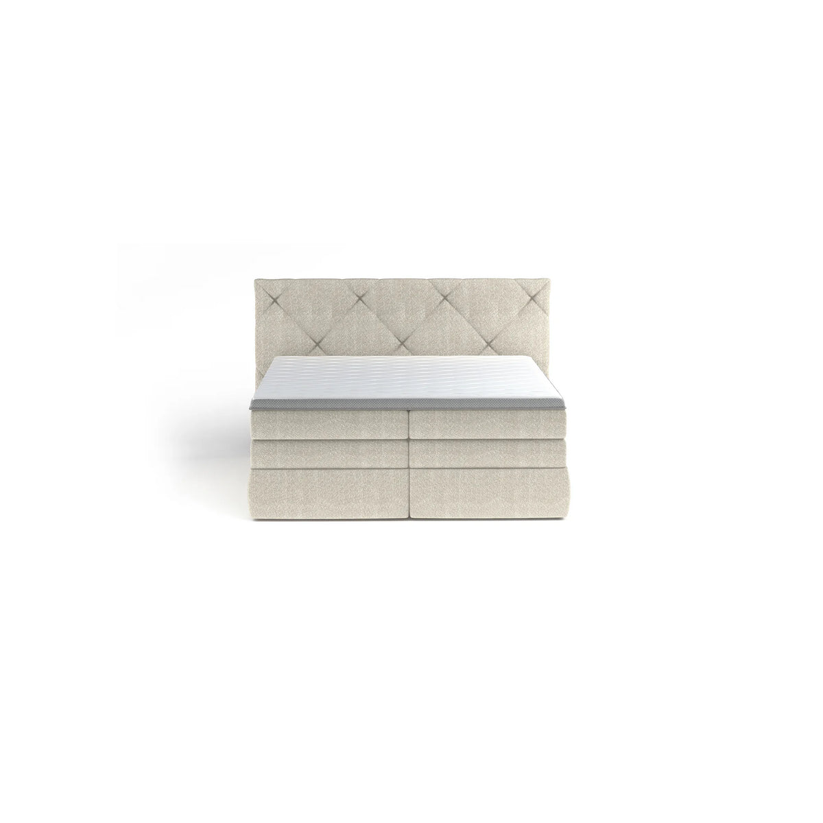 Pat boxspring LUNGO 180x200, personalizabil materiale gama Oferta Avantaj, 2 lazi depozitare, cu saltele si topper