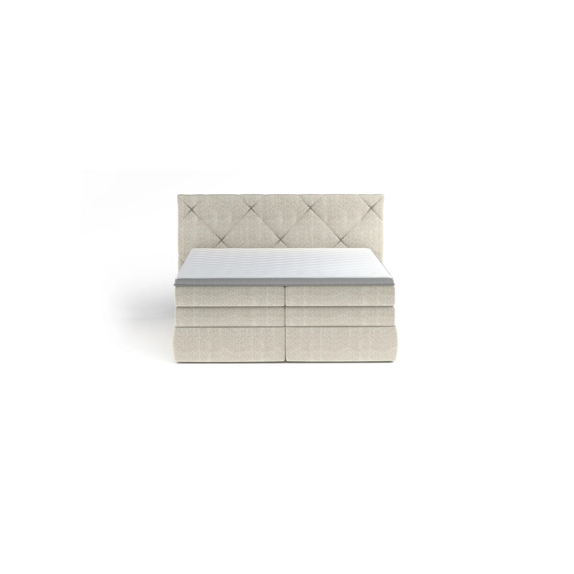 Pat boxspring LUNGO 180x200, personalizabil materiale gama Oferta Avantaj, 2 lazi depozitare, cu saltele si topper