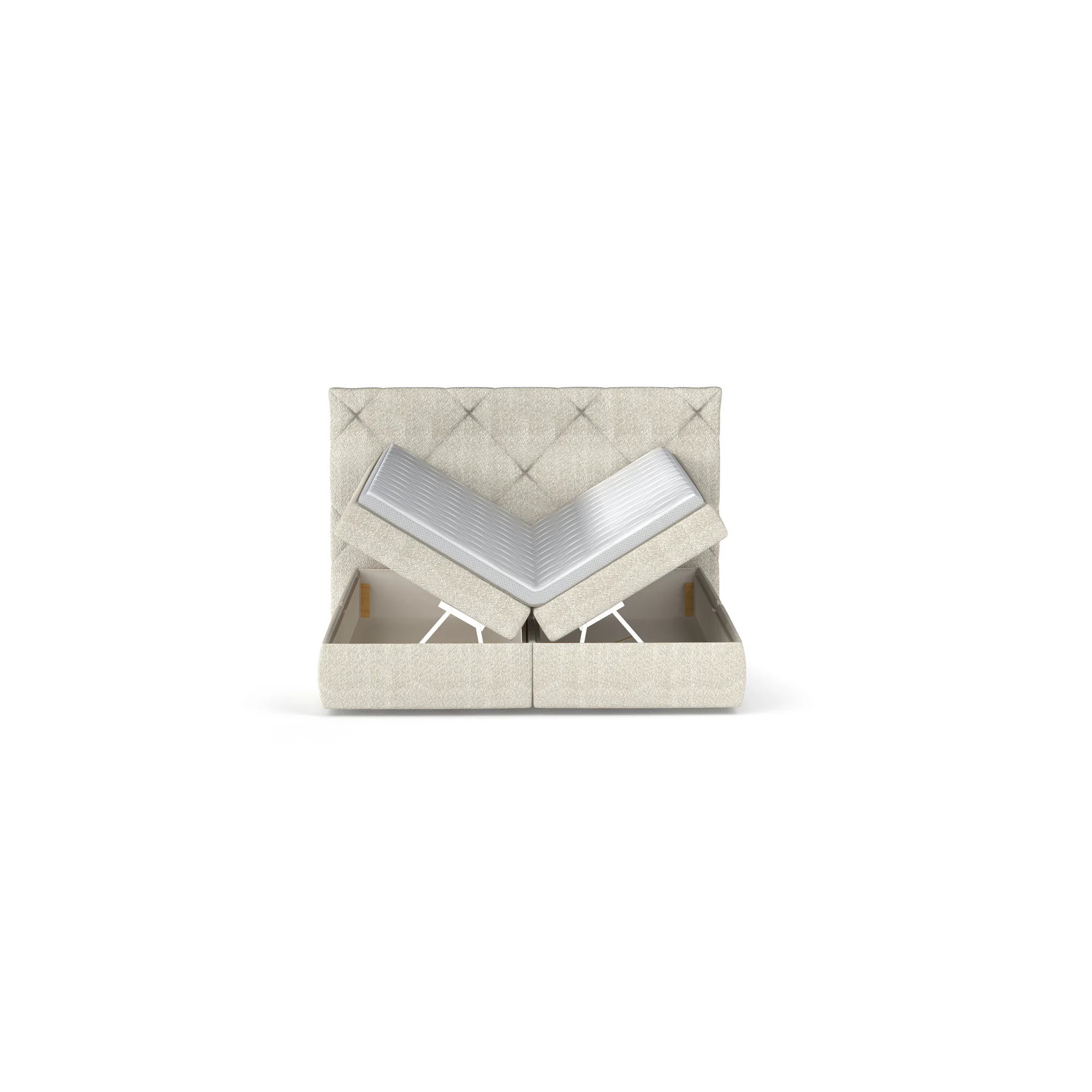 Pat boxspring LUNGO 180x200, personalizabil materiale gama Oferta Avantaj, 2 lazi depozitare, cu saltele si topper