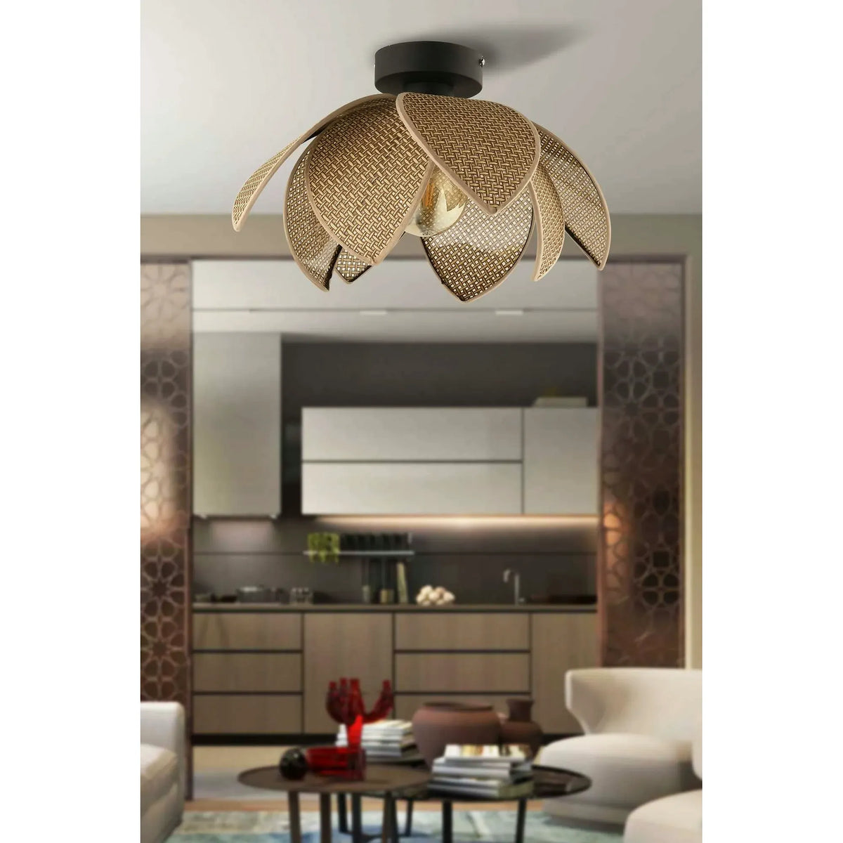 Lustră 64888, auriu/negru, metal/PVC, 40x20 cm