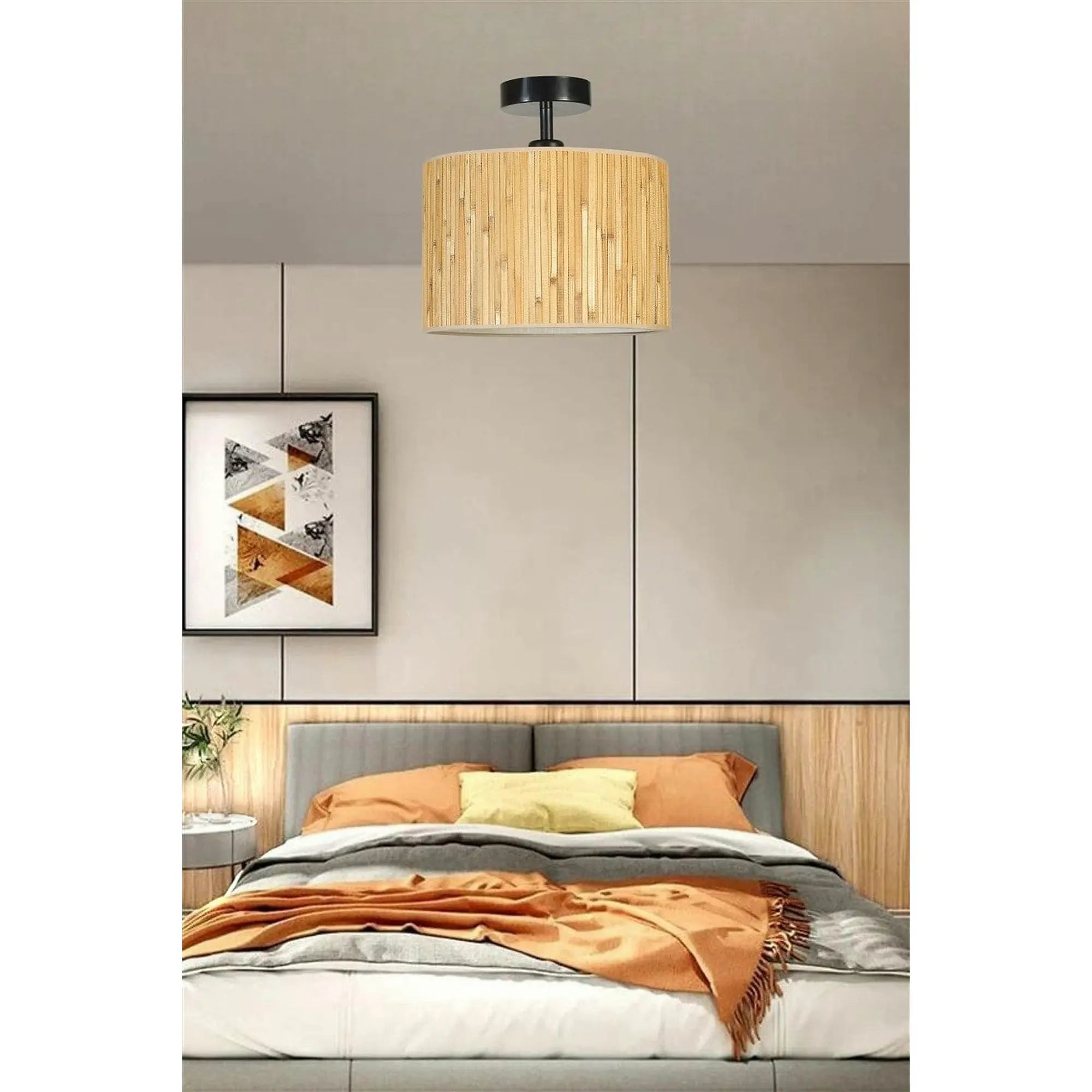 Lustra 846STL5121, lemn de bambus/metal, 30x30 cm