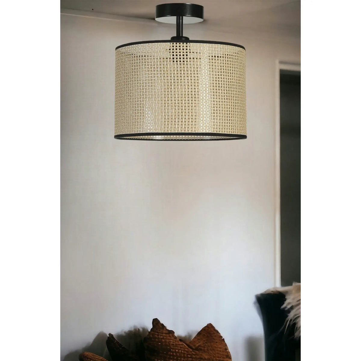 Lustra 846STL5258, lemn de bambus/metal, 30x30 cm