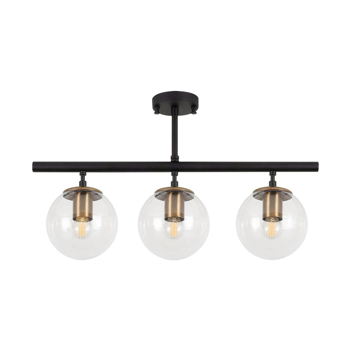 Lustra ATMACA 10275, negru/transparent, metal/sticla, 60x15x40 cm