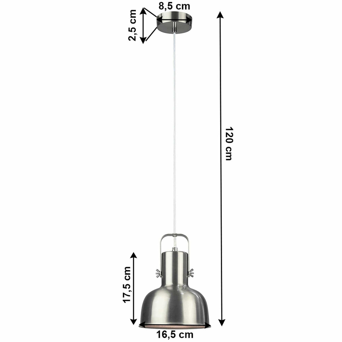 Lustra AVIER TIP 3, argintiu, metal, 17x120 cm