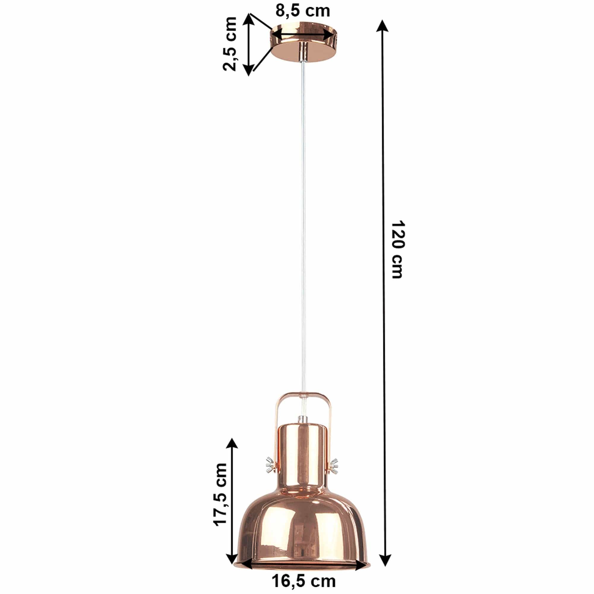 Lustra AVIER TIP 3, roz auriu, metal, 17x120 cm