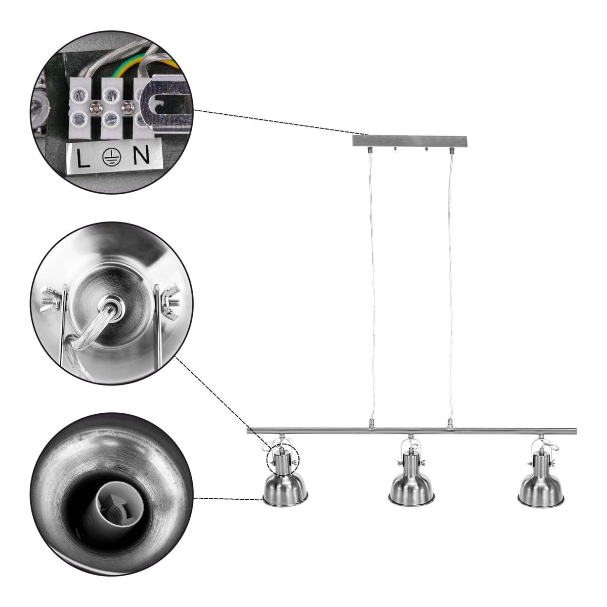 Lustra AVIER TIP 4, crom, metal, 76x11x114 cm