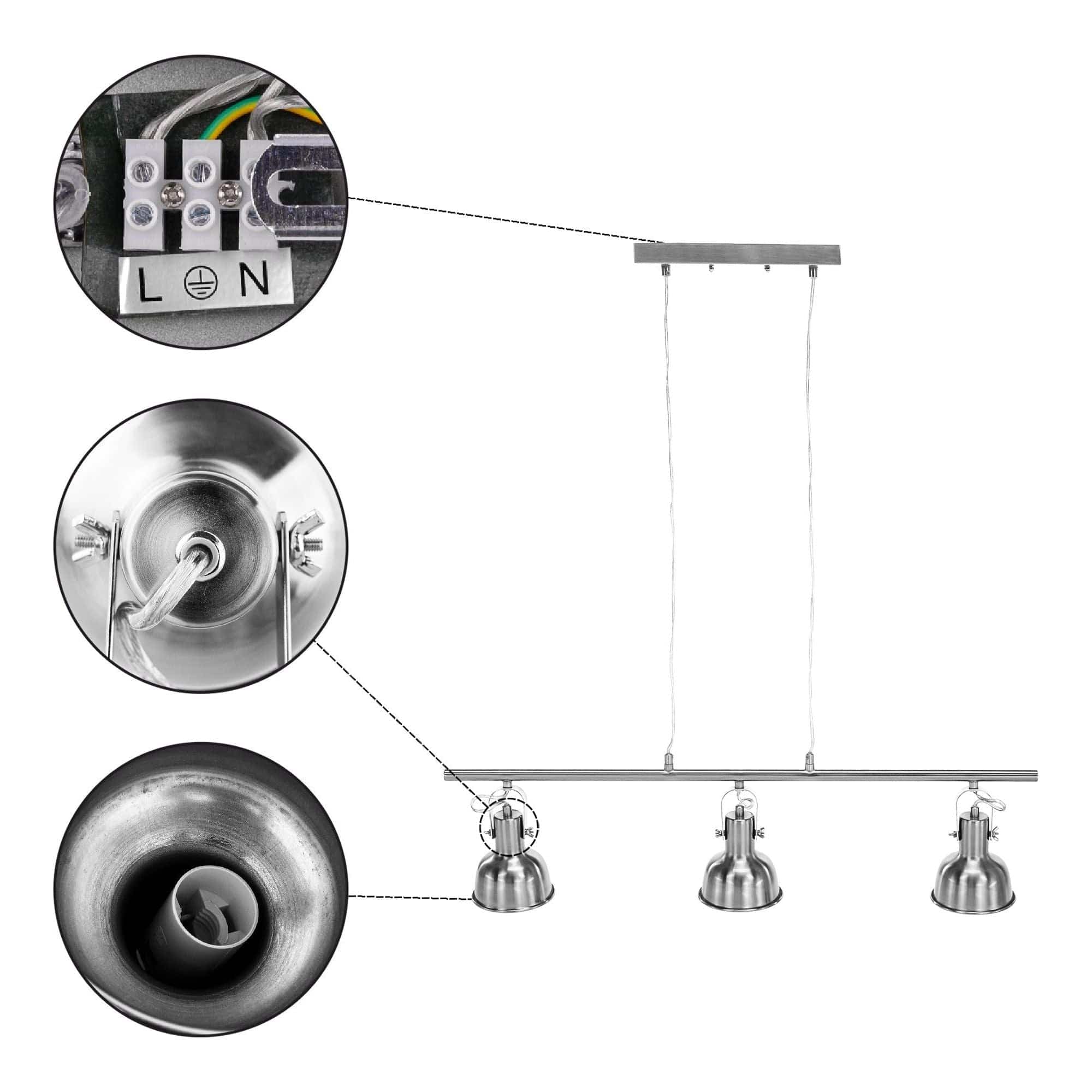 Lustra AVIER TIP 4, crom, metal, 76x11x114 cm