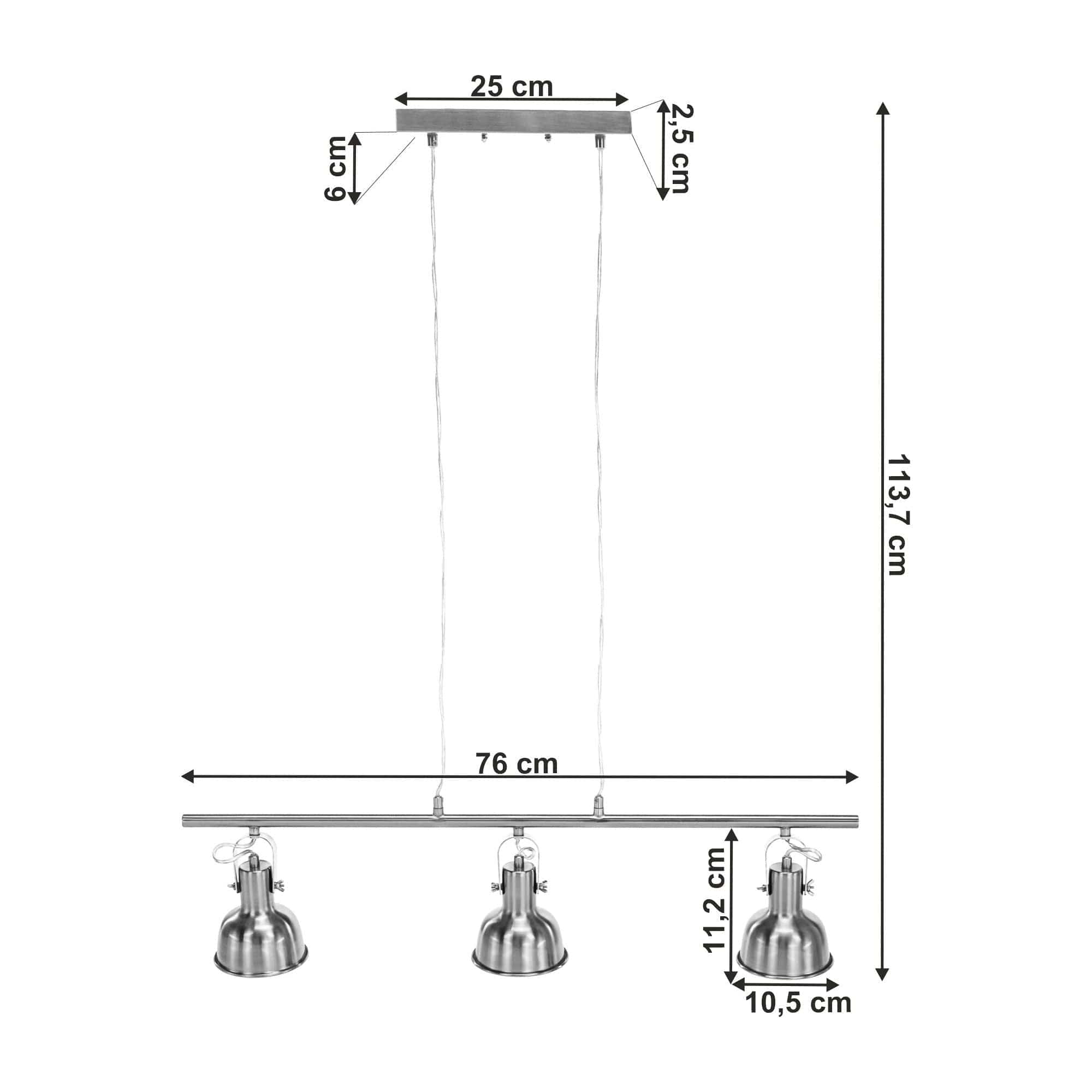 Lustra AVIER TIP 4, crom, metal, 76x11x114 cm
