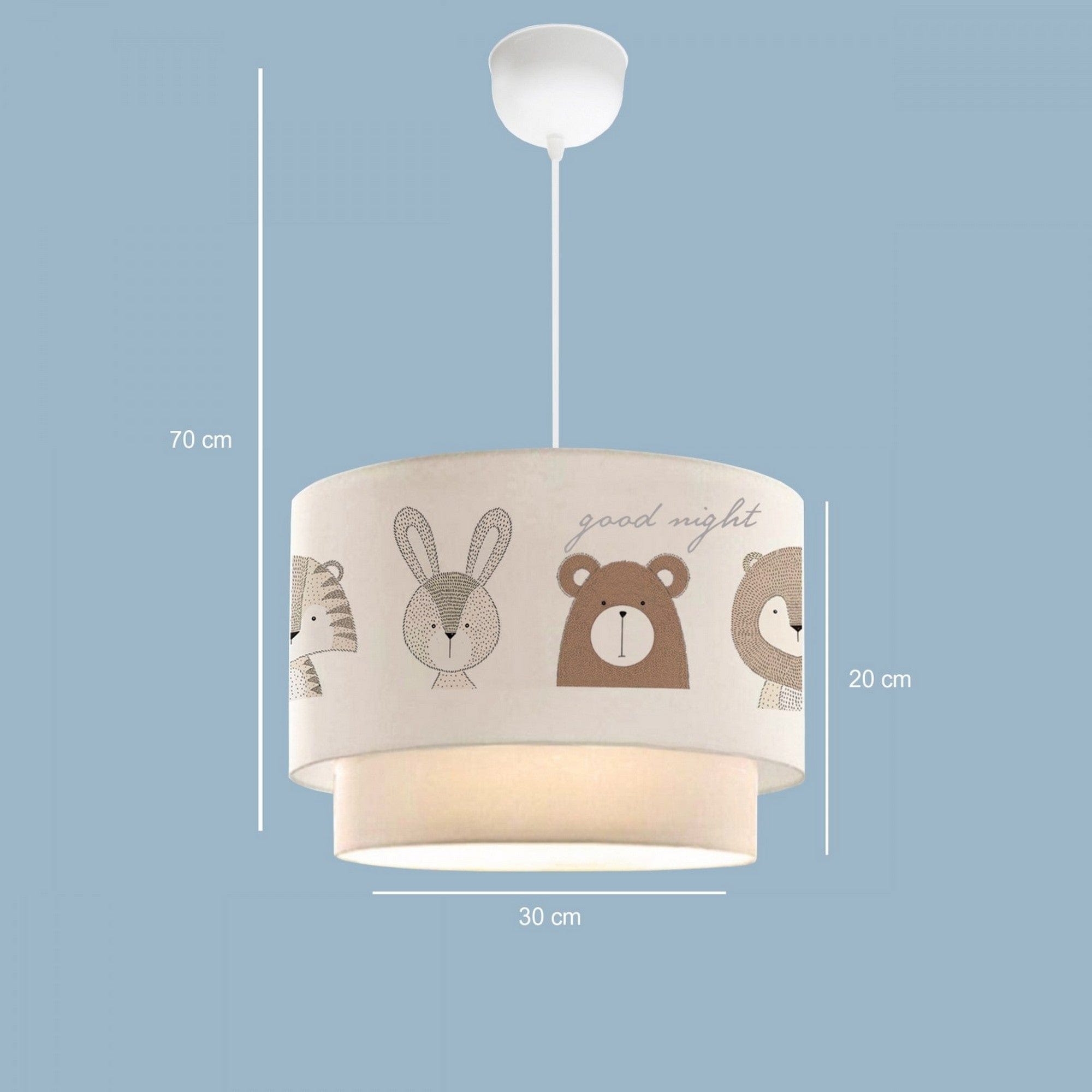 Lustra AYD-2995, crem/maro, material textil/metal, 30x70 cm