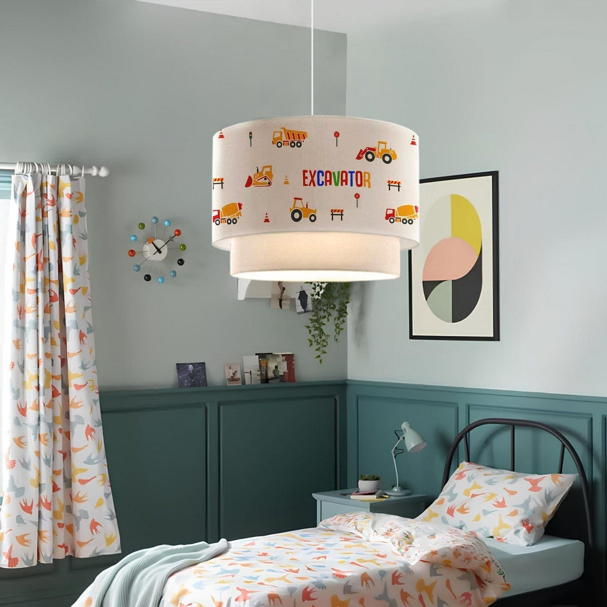 Lustra AYD-3030, crem/galben, material textil/metal, 30x70 cm