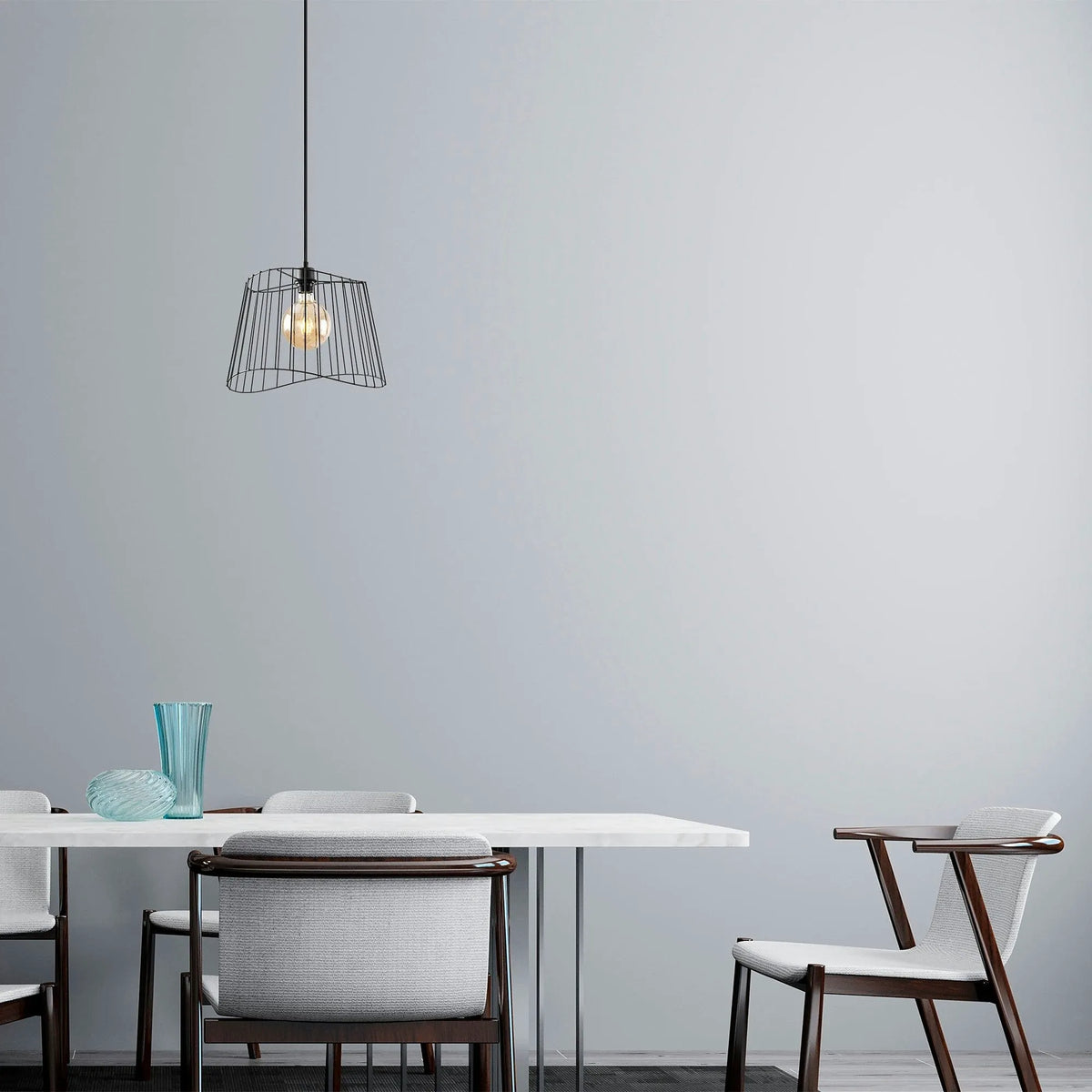 Lustra BYISOO 6340, negru, metal, 40x126 cm