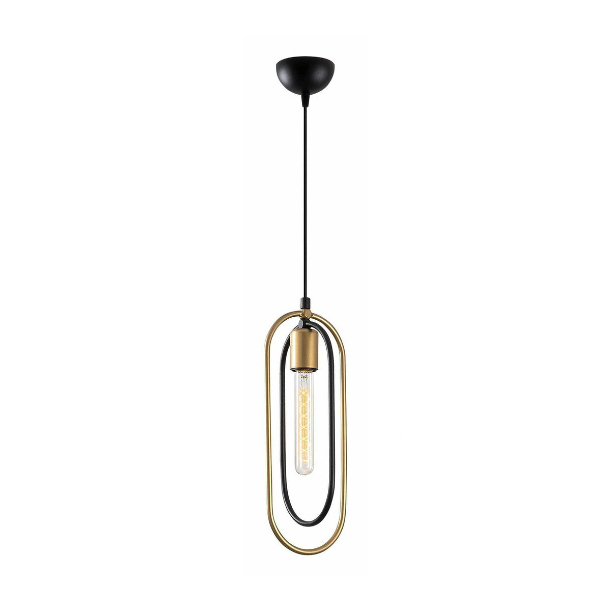 Lustra CERCO 2011, negru/auriu, metal, 14x8x52-132 cm