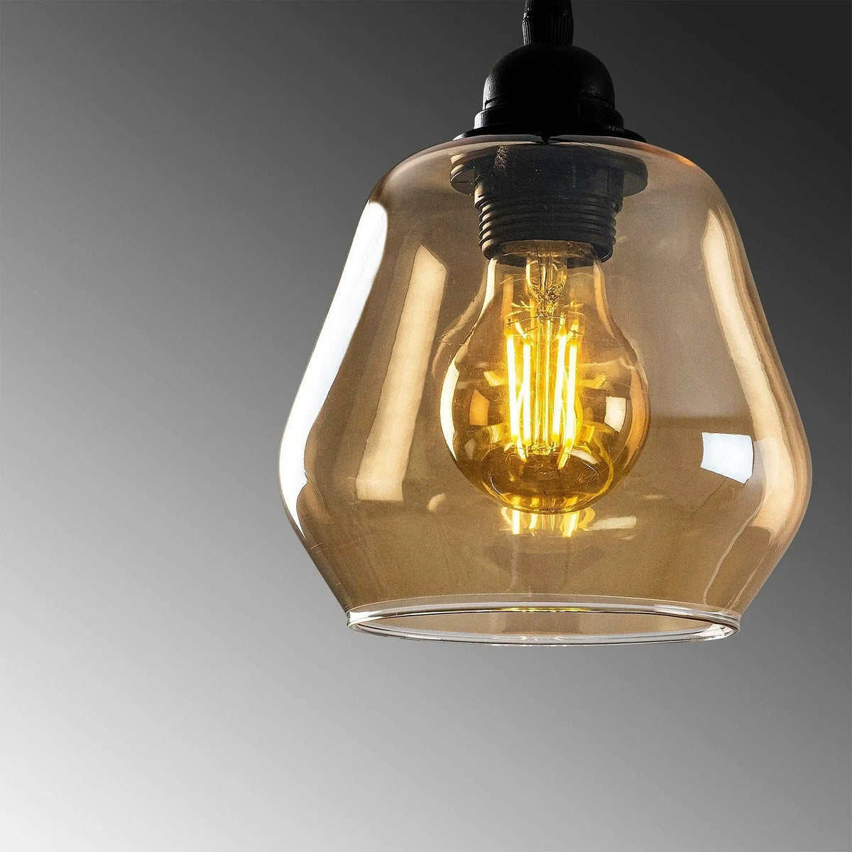 Lustra GOLD 030, negru/auriu, metal/sticla, 15x30-110 cm