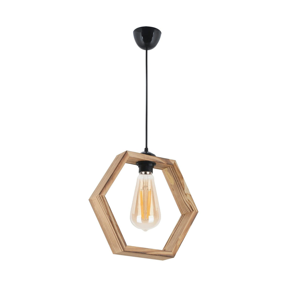 Lustra HEXAGON, stejar, lemn, 32x72 cm