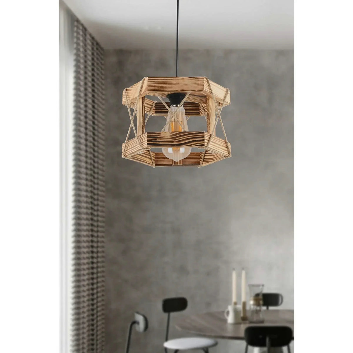 Lustra HEXAGONAL, stejar, lemn, 29x64 cm