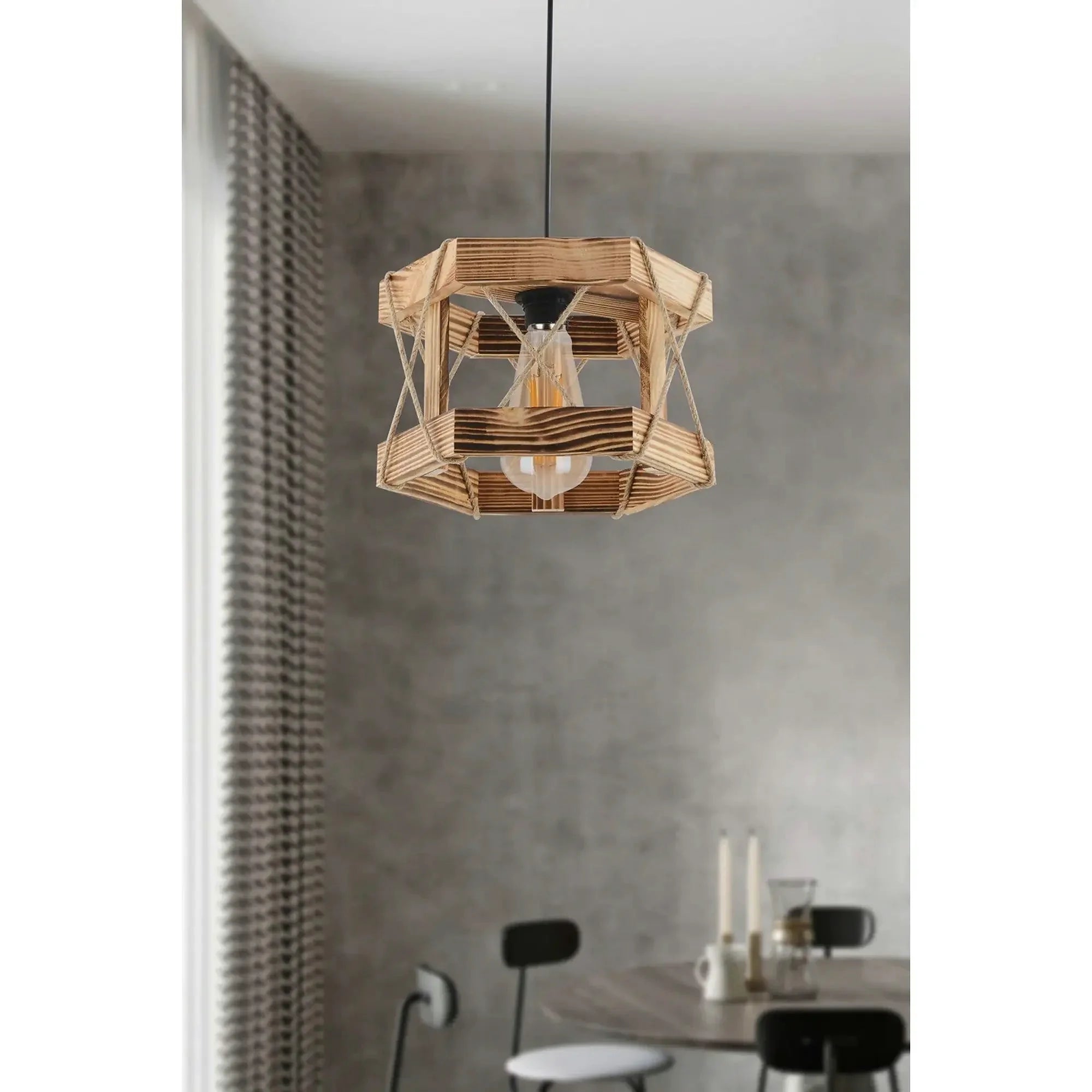 Lustra HEXAGONAL, stejar, lemn, 29x64 cm