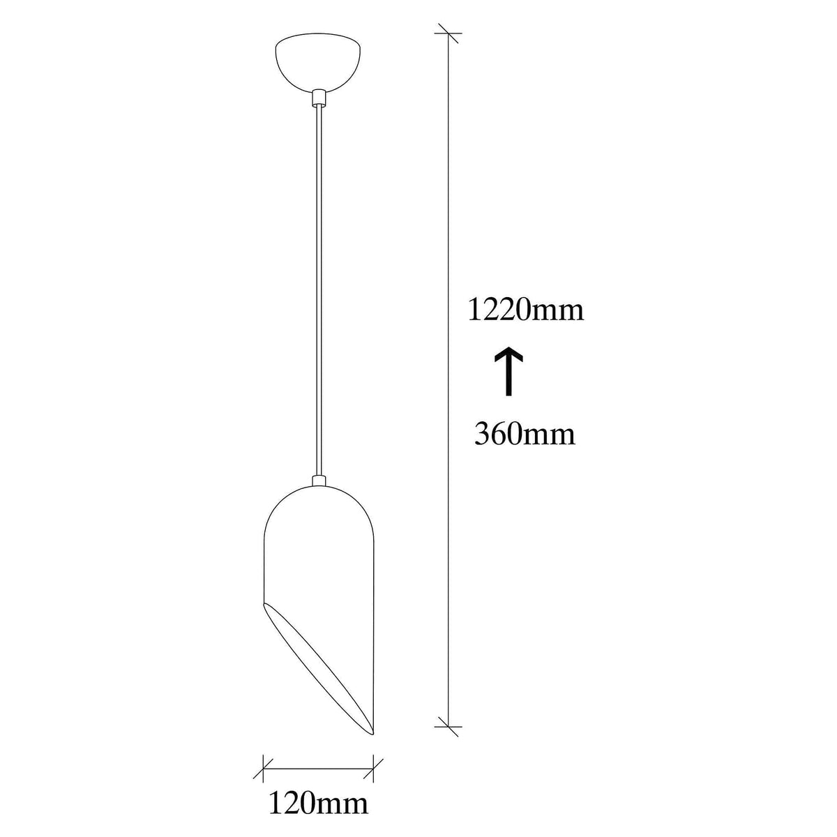 Lustra KESIK 6161, negru, metal, 12x36-122 cm