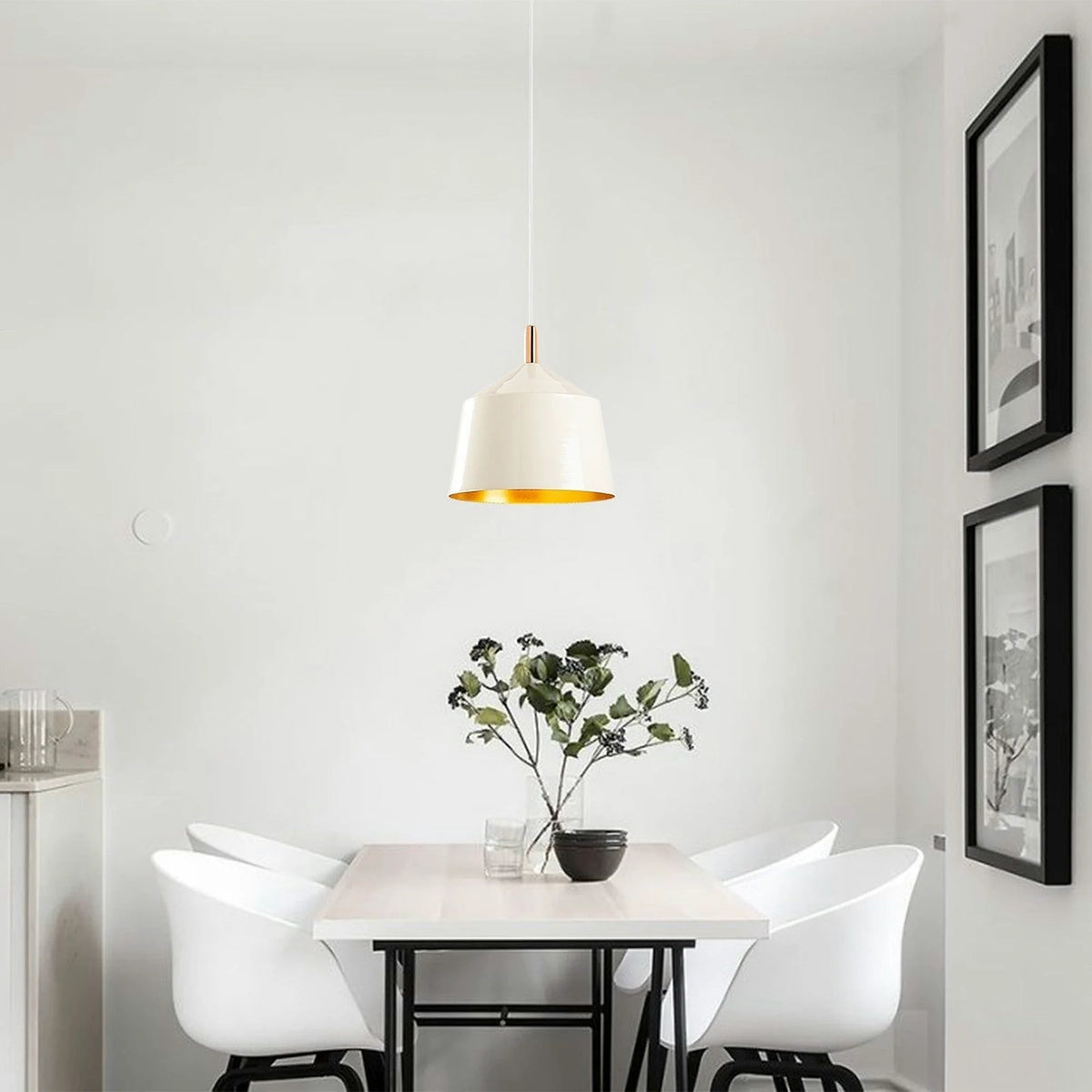 Lustra SAGLAM 3725, alb/auriu, metal, 25x38-124 cm