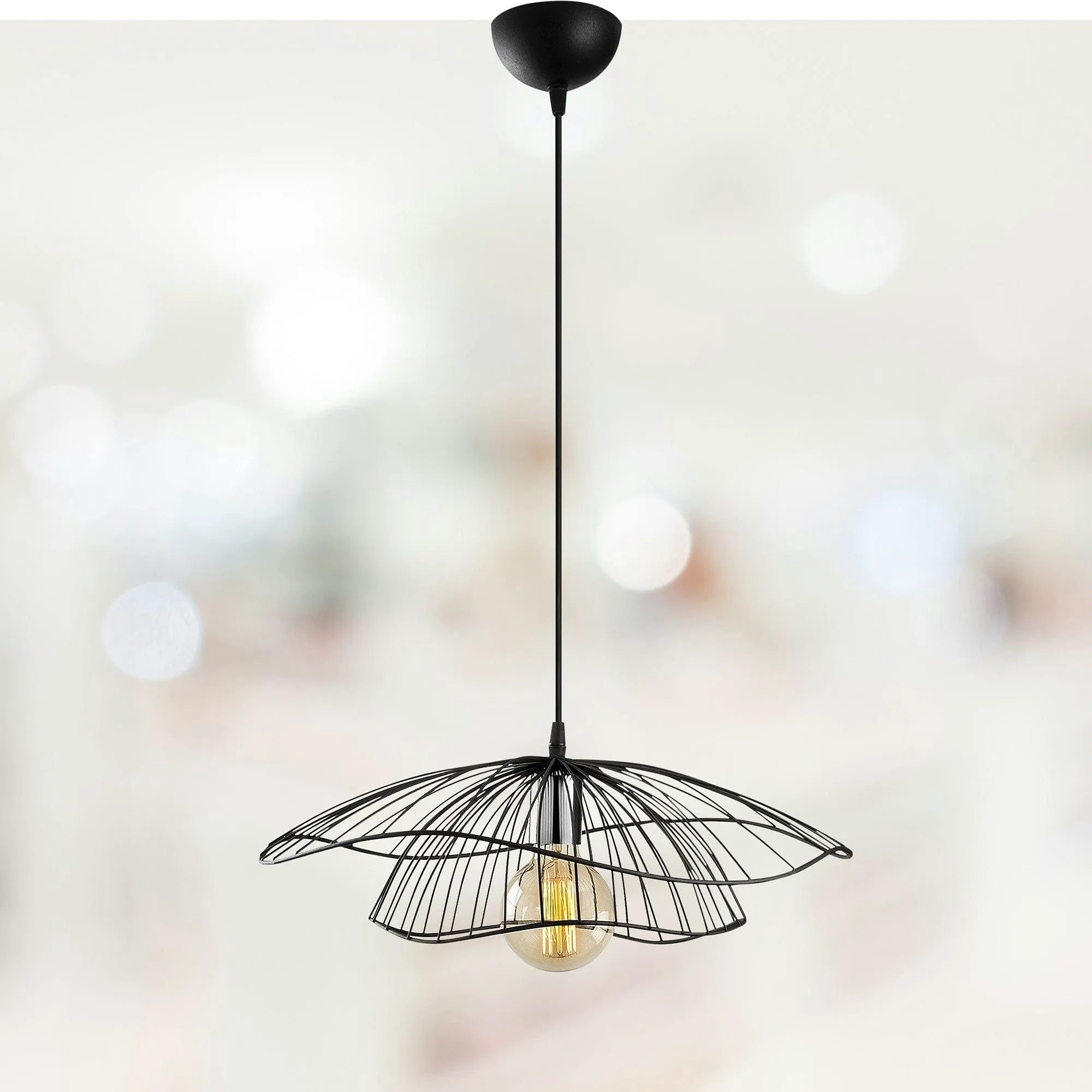 Lustra TEL 6500, negru, metal, 50x111 cm