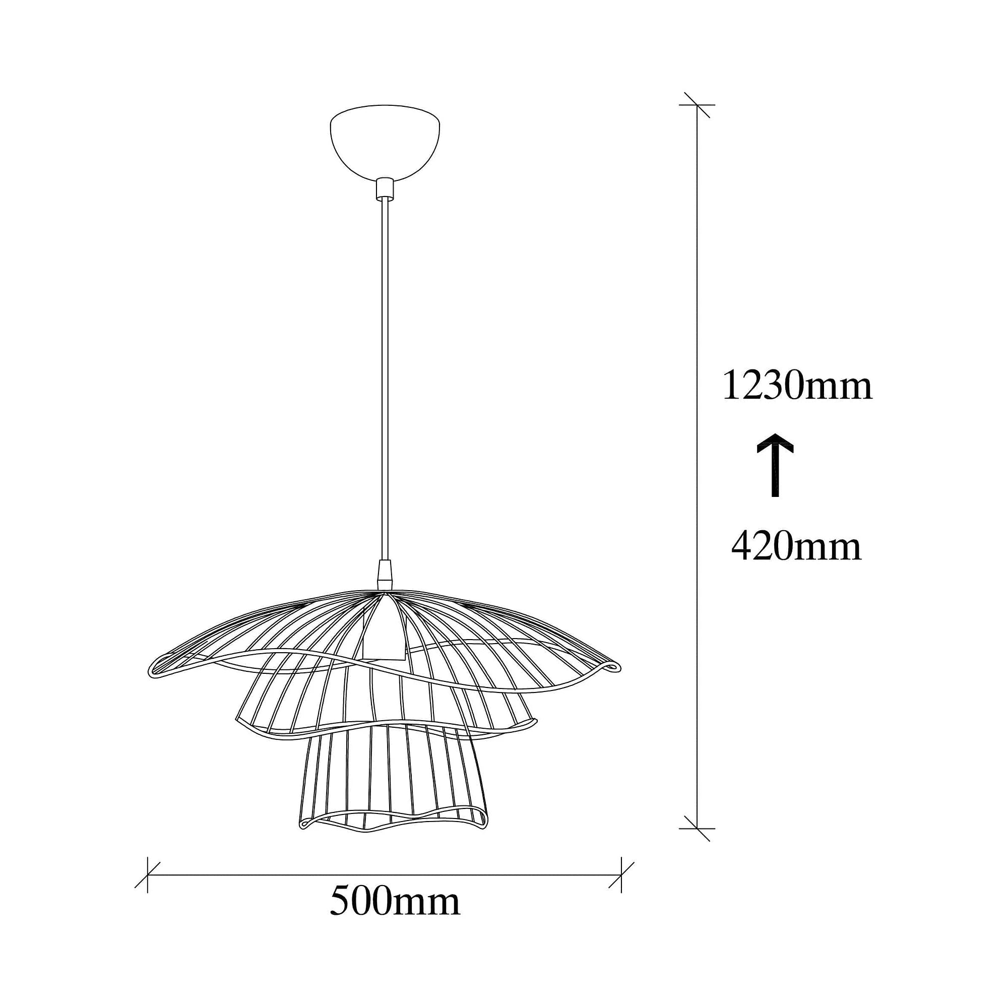 Lustra TEL 6504, negru, metal, 50x123 cm