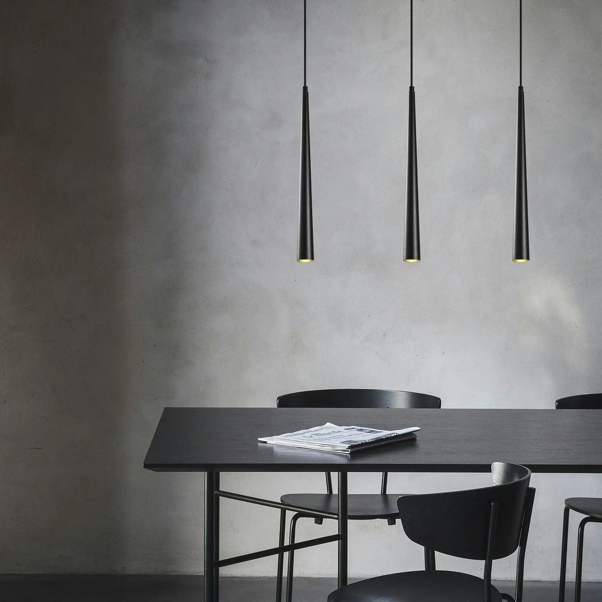 Lustra UZUM 6074, negru, metal, 58x4x45-135 cm